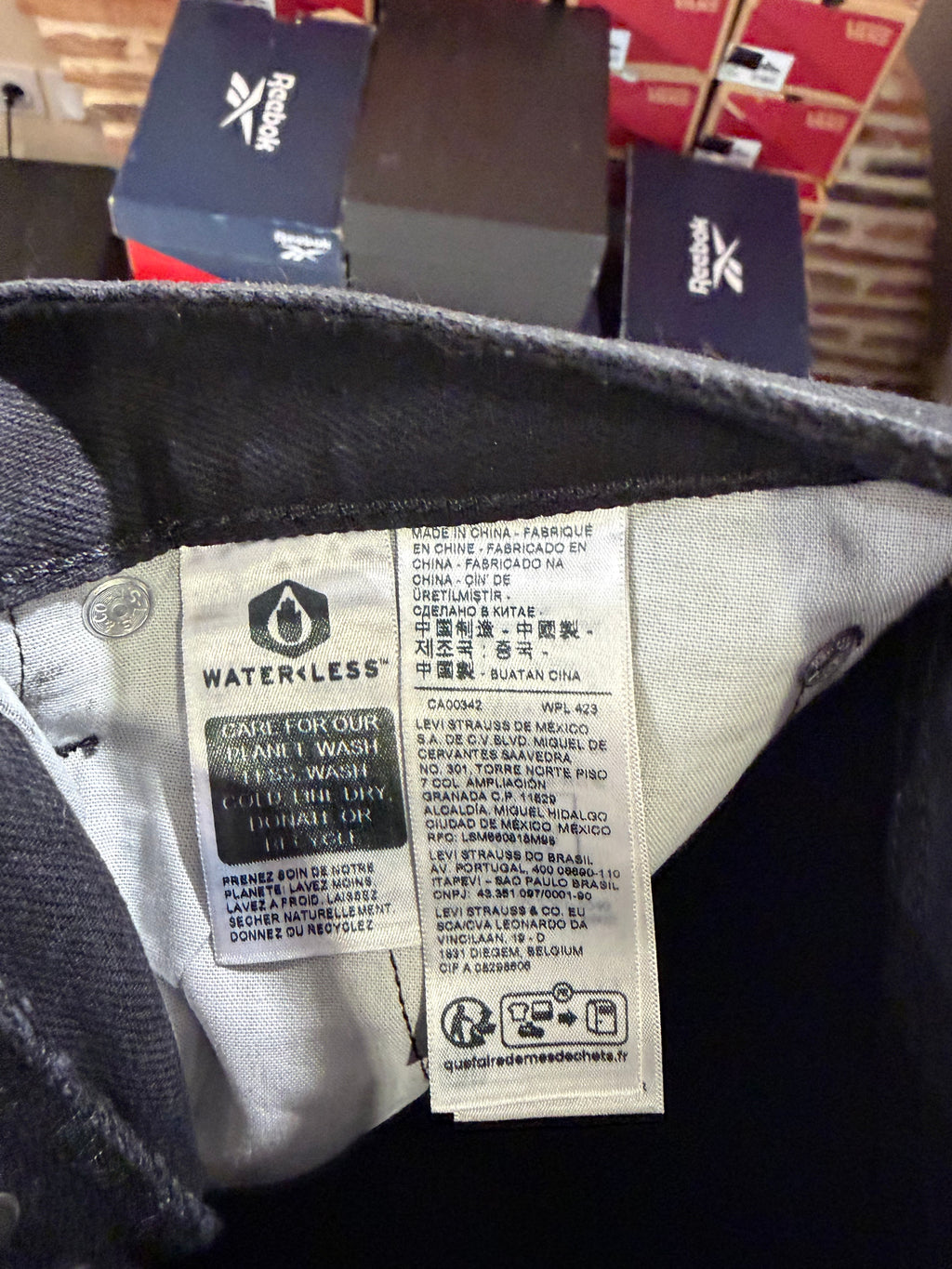 Levi's 501 Original Femme Neuf - Jean Enduit Gris Anthracite Taille 24x32