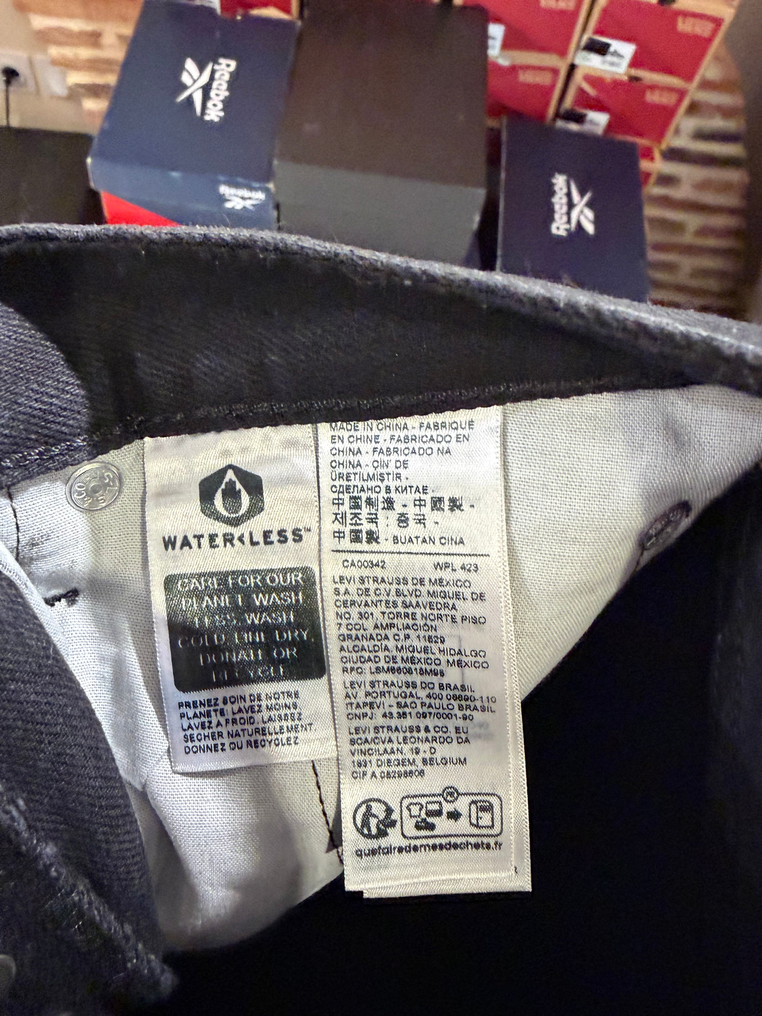 Levi's 501 Original Femme Neuf - Jean Enduit Gris Anthracite Taille 24x32