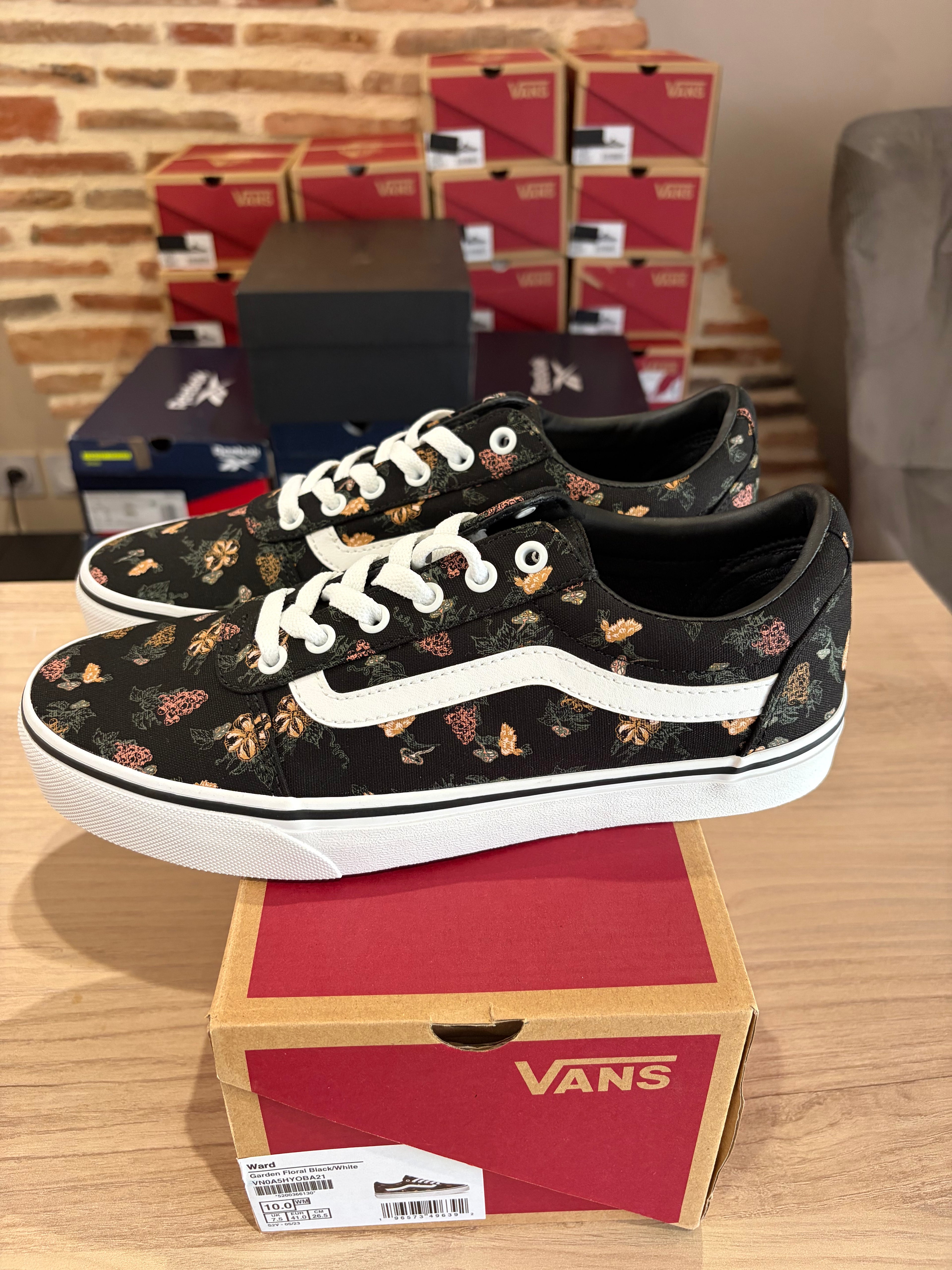 Vans Ward Garden Floral Black/White – Baskets Femme Taille 41