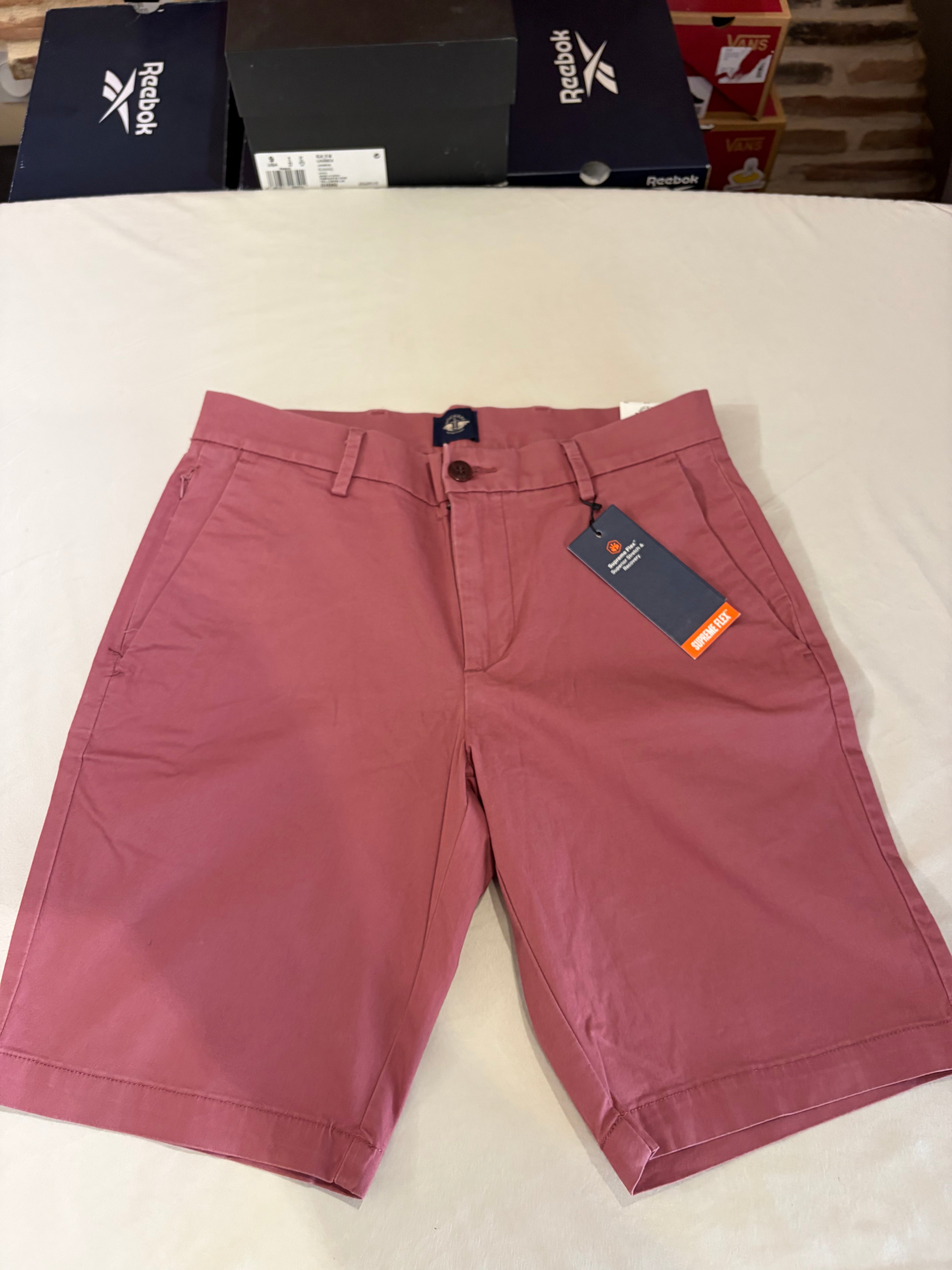 Short Chino Dockers Alpha Khakis Supreme Flex Rose Vieux Homme W29 Neuf avec Étiquette