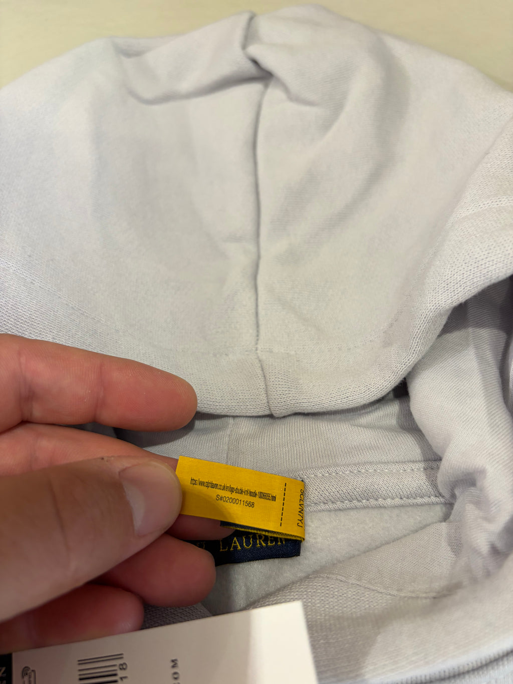 Sweat à capuche Polo Ralph Lauren gris perle brodé – Homme – Taille M