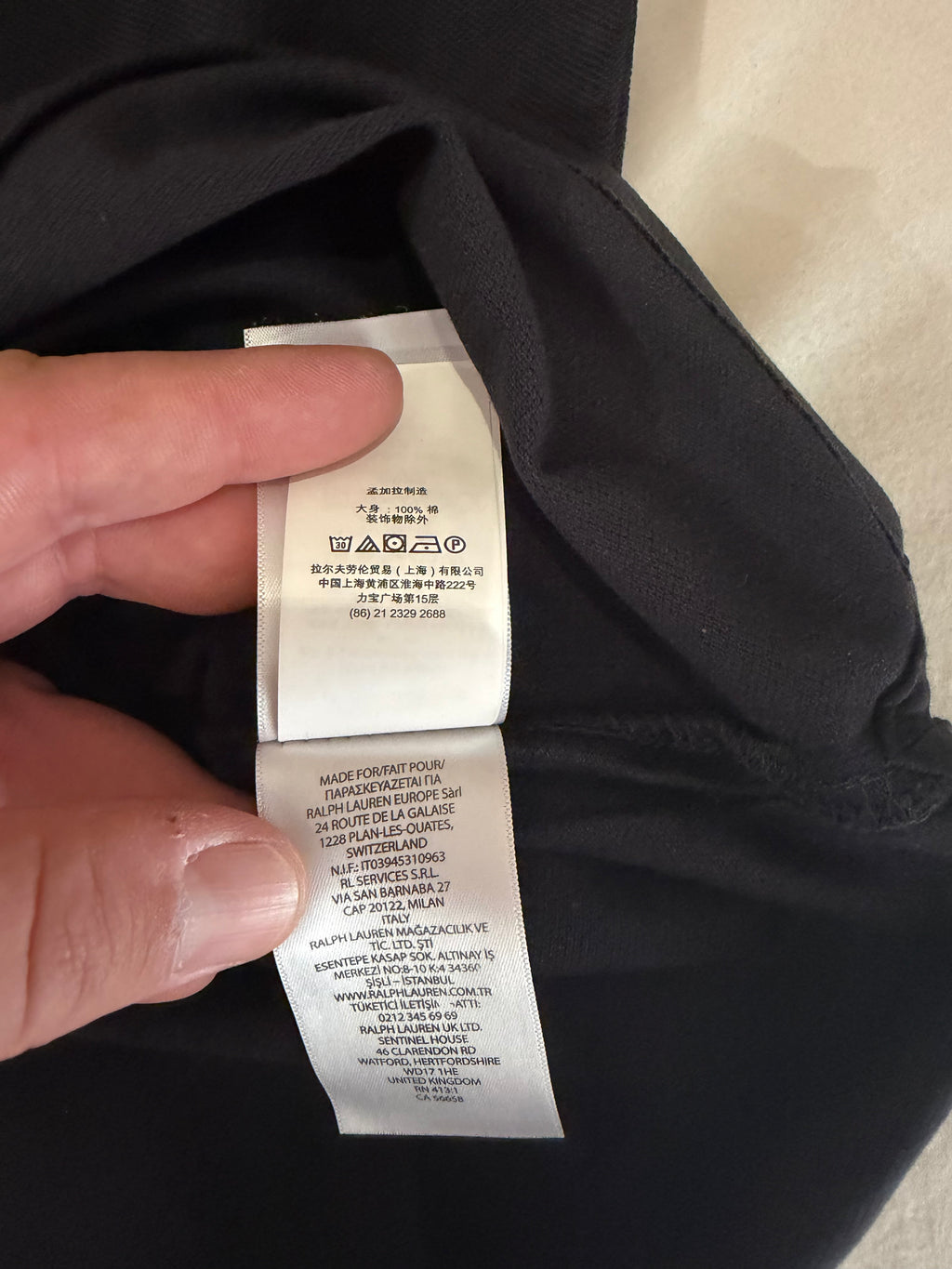 Polo Ralph Lauren – Polo Homme Noir Custom Slim Fit Logo Rouge – Taille XL