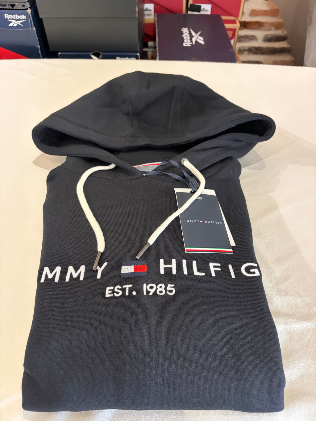 Tommy Hilfiger Sweat à Capuche Homme Logo Brodé Noir MW0MW10752 Taille L