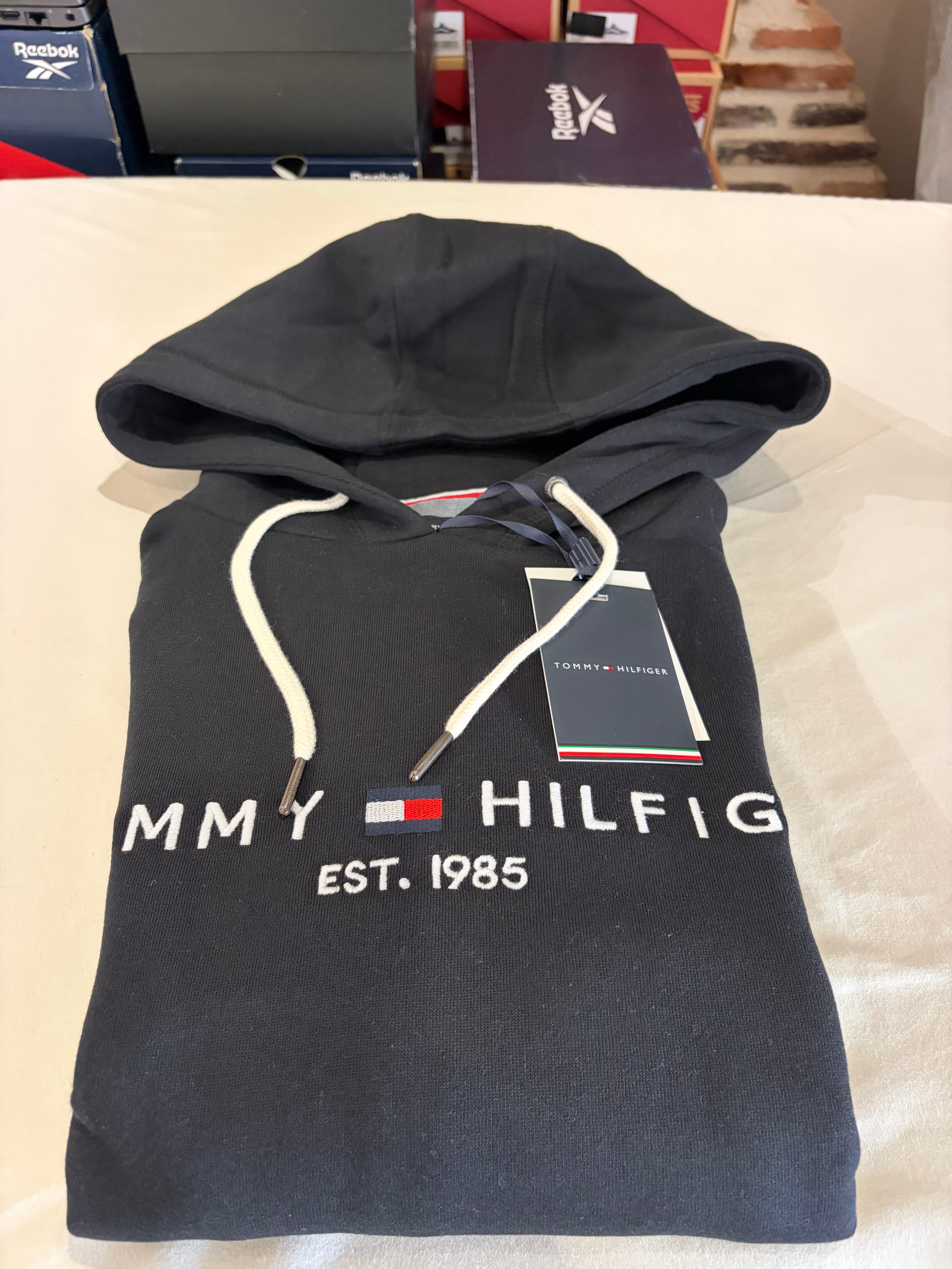 Tommy Hilfiger Sweat à Capuche Homme Logo Brodé Noir MW0MW10752 Taille L