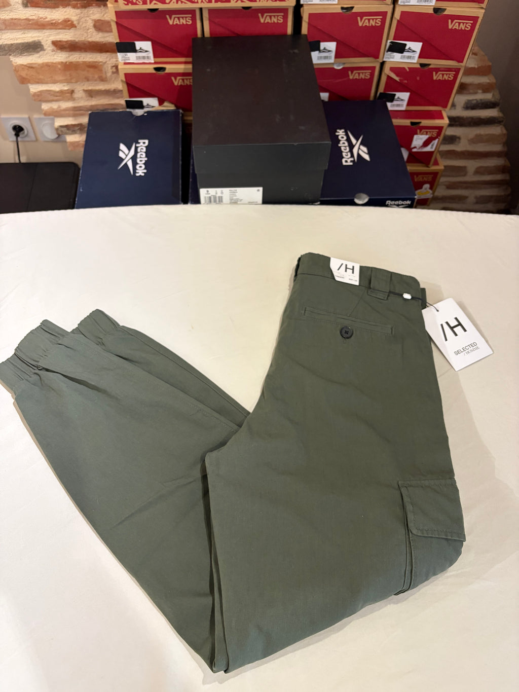 Pantalon Chino Selected Homme Slim Tapered Kaki Rosin – Neuf avec étiquette – Taille 31/32