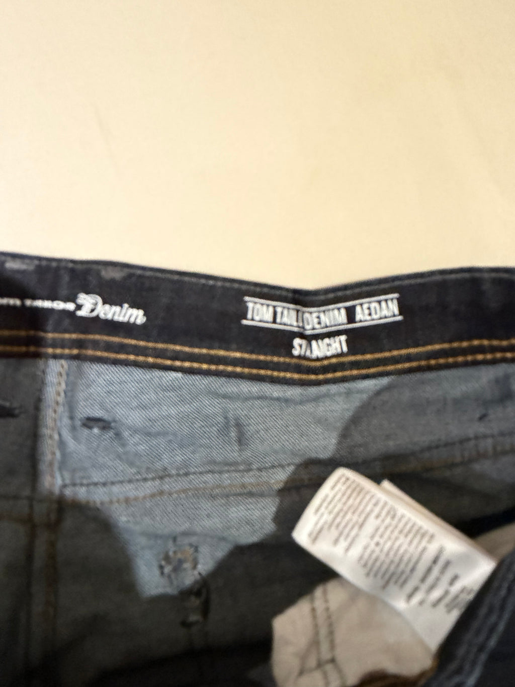 Jean Tom Tailor Denim Aedan Straight Homme Bleu Brut Foncé – Neuf avec étiquettes – Taille 32/32
