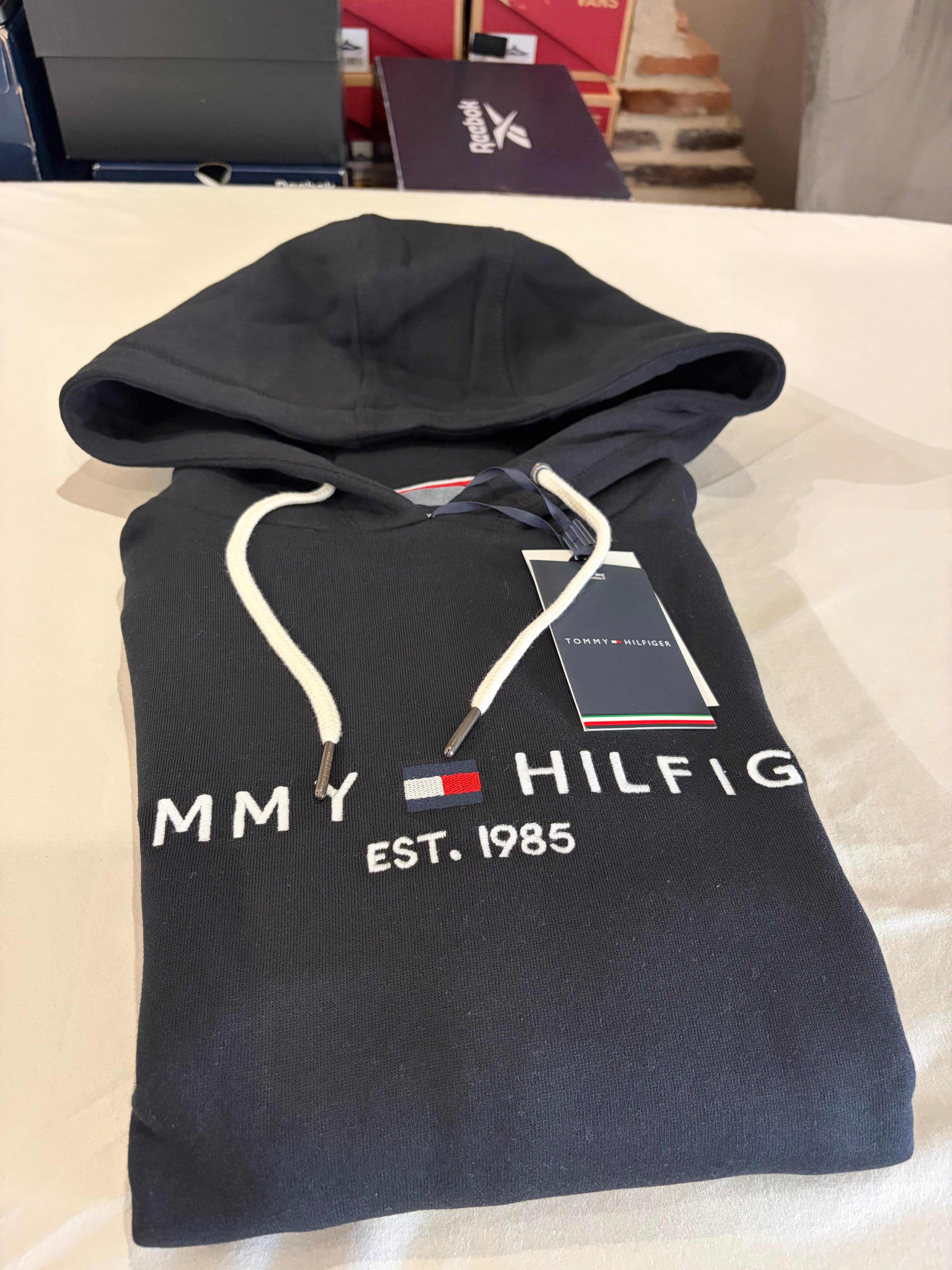 Tommy Hilfiger Sweat à Capuche Homme Logo Brodé Noir MW0MW10752 Taille L