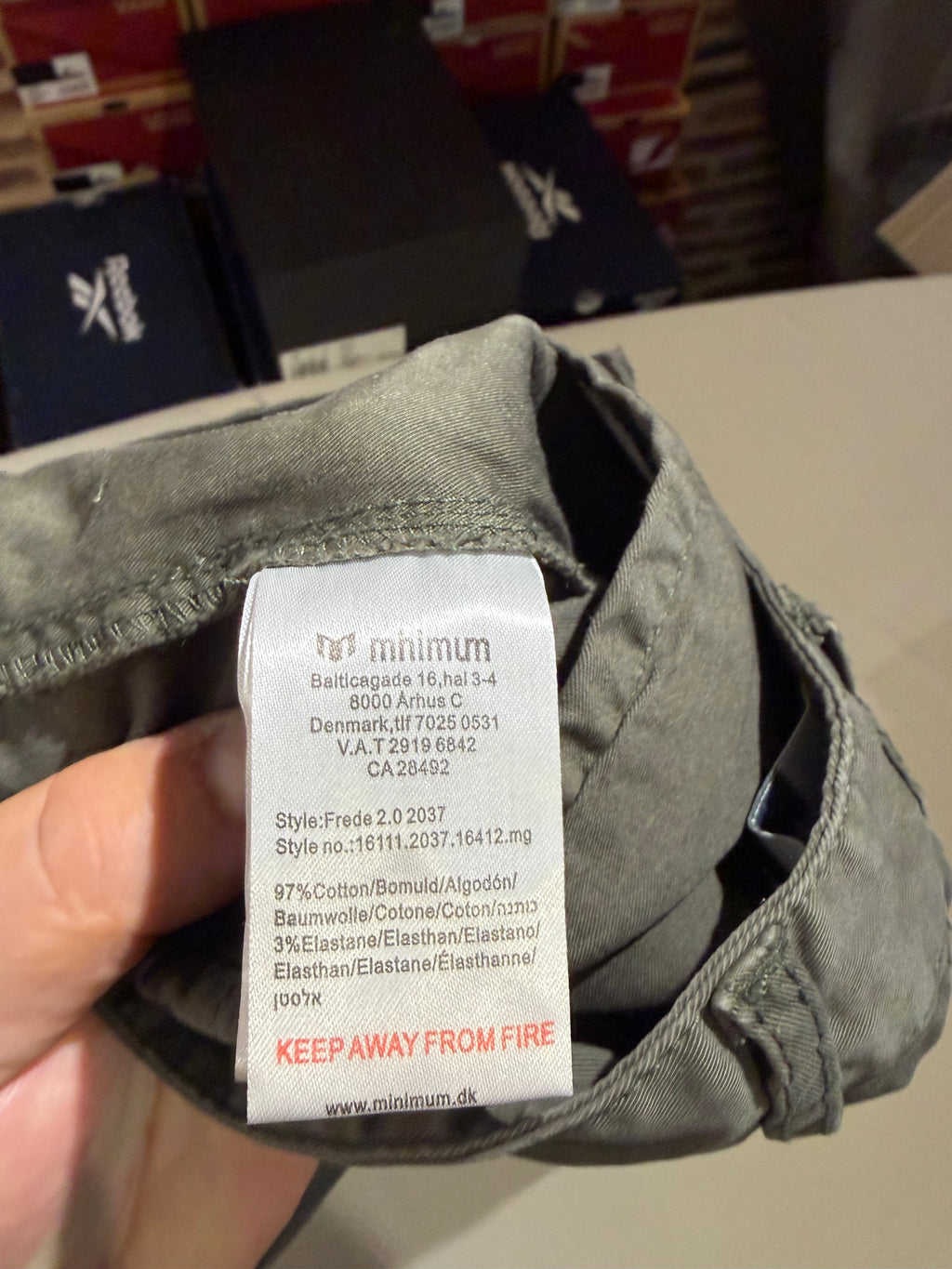 Short Chino Minimum Frede 2.0 Gris Kaki Homme Taille S Neuf avec étiquette