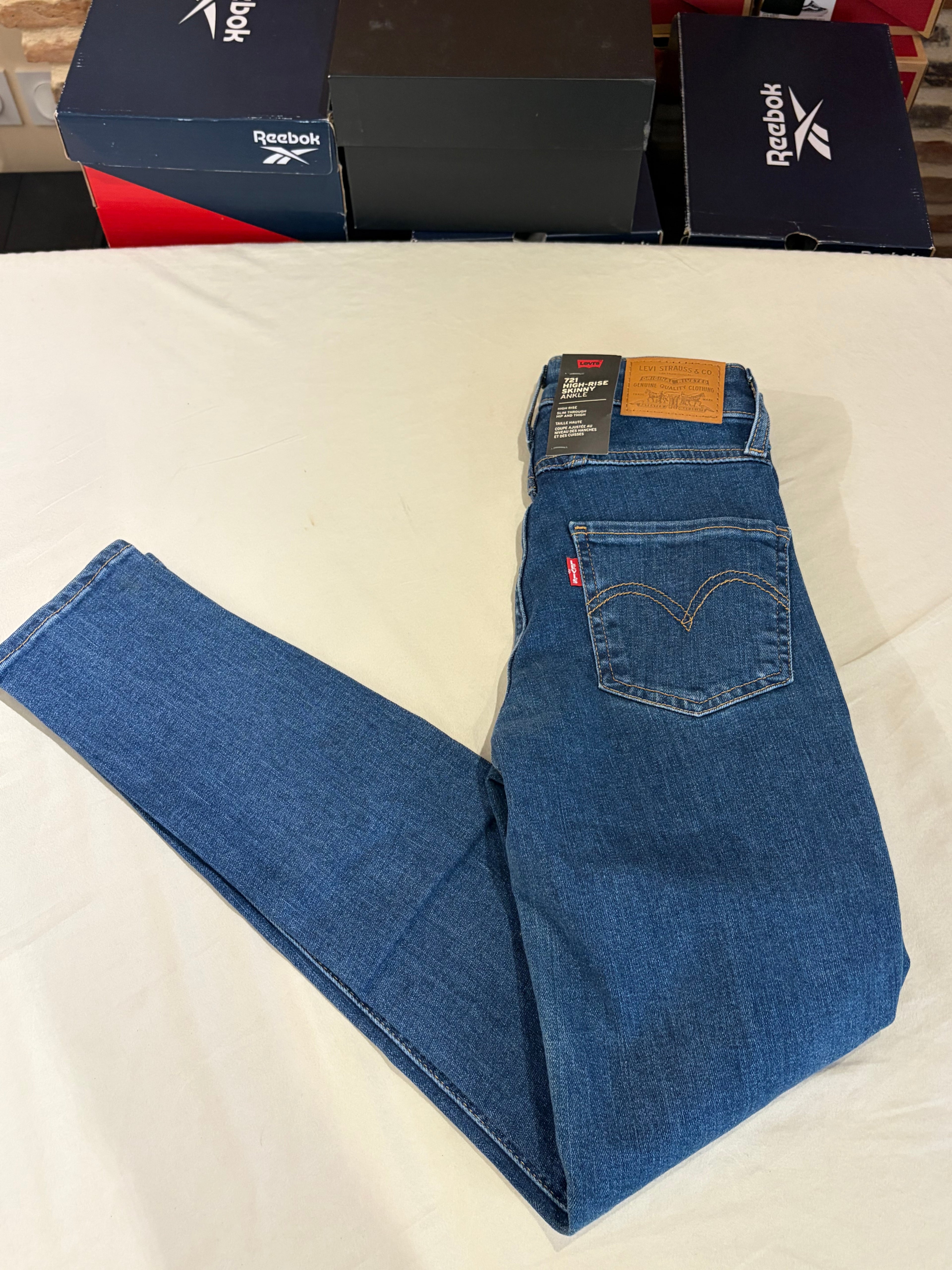 Levi's 721 High Rise Skinny Ankle Femme Neuf - Jean Bleu Denim Taille 23