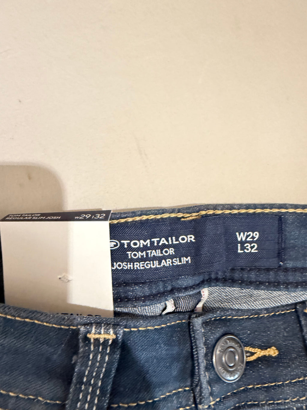 Jean Tom Tailor Josh Regular Slim SuperFlex Denim Homme Bleu – Neuf avec étiquettes – Taille 29/32