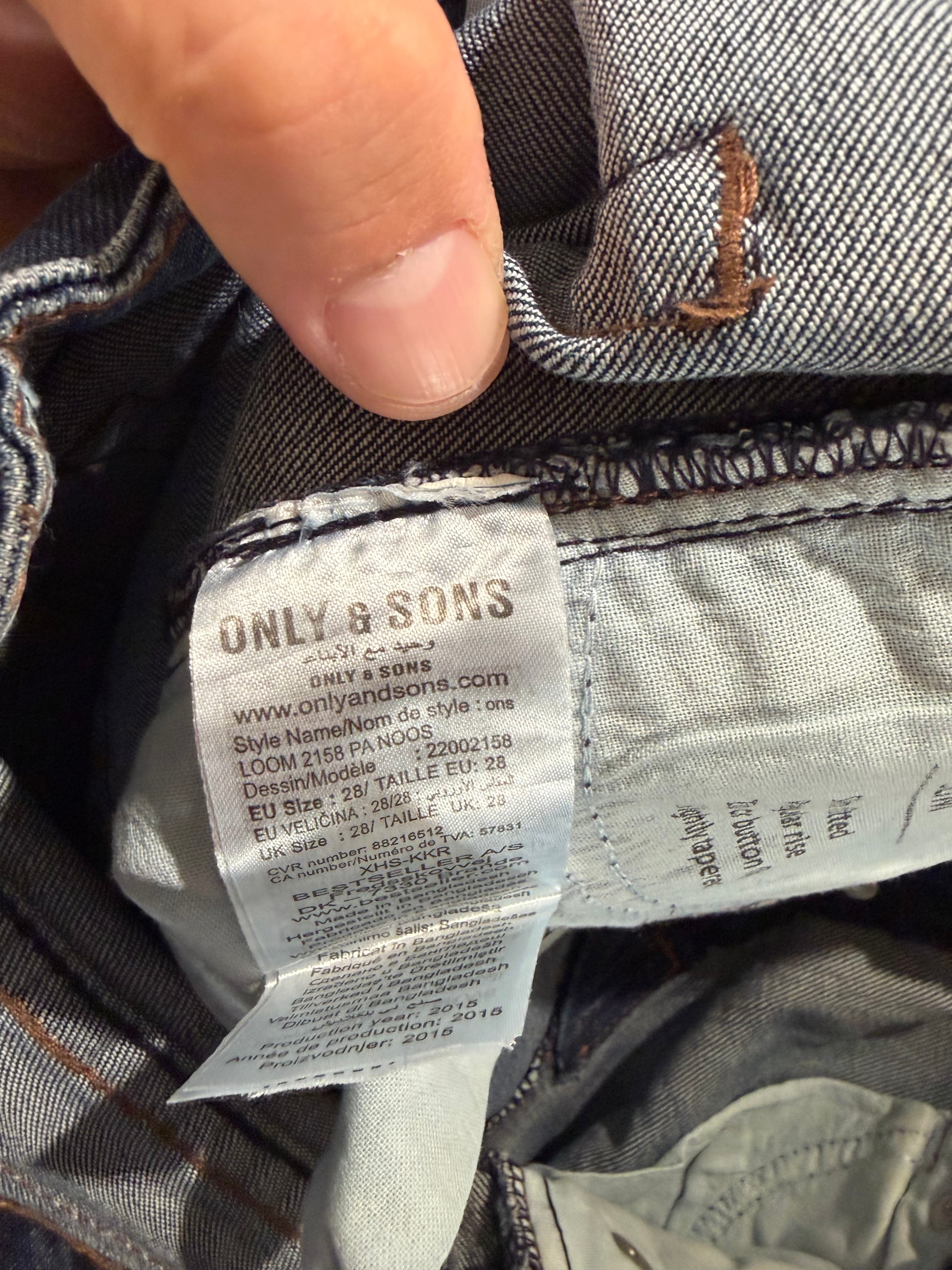 Only & Sons Jean Homme Slim Bleu Denim 28/32 Neuf avec Étiquettes