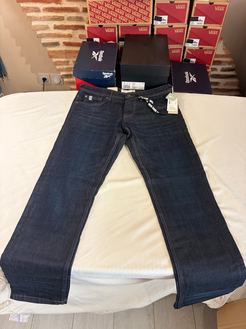 Jean Tom Tailor AEDAN Straight Homme Bleu Denim Brut 30/32 Neuf avec Étiquettes