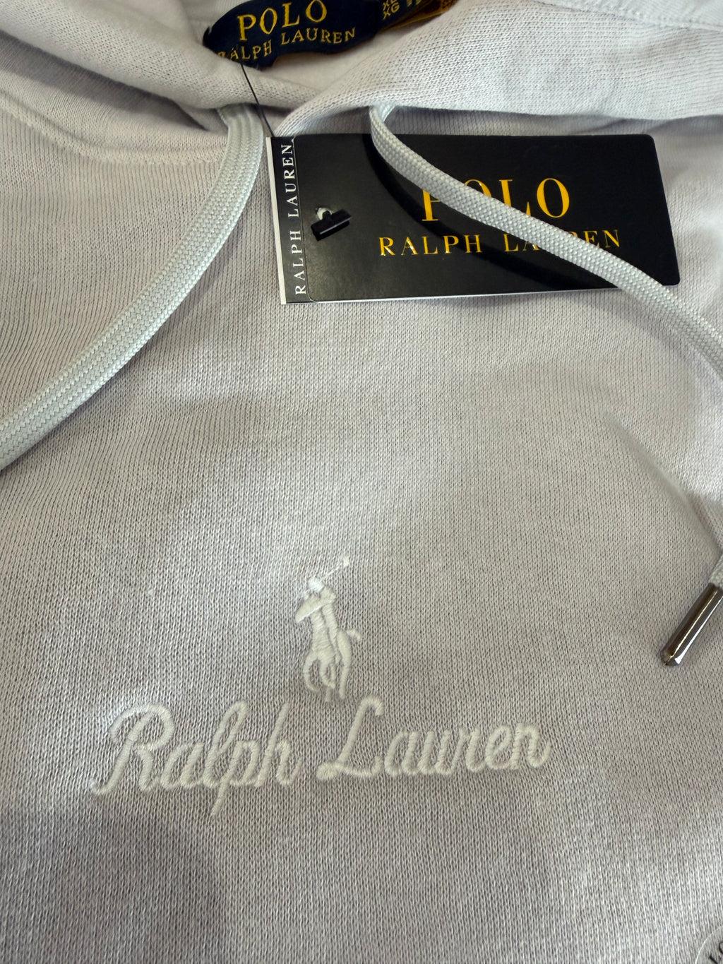 Sweat à capuche Polo Ralph Lauren Logo Double-Knit Gris Perle Homme Taille XL