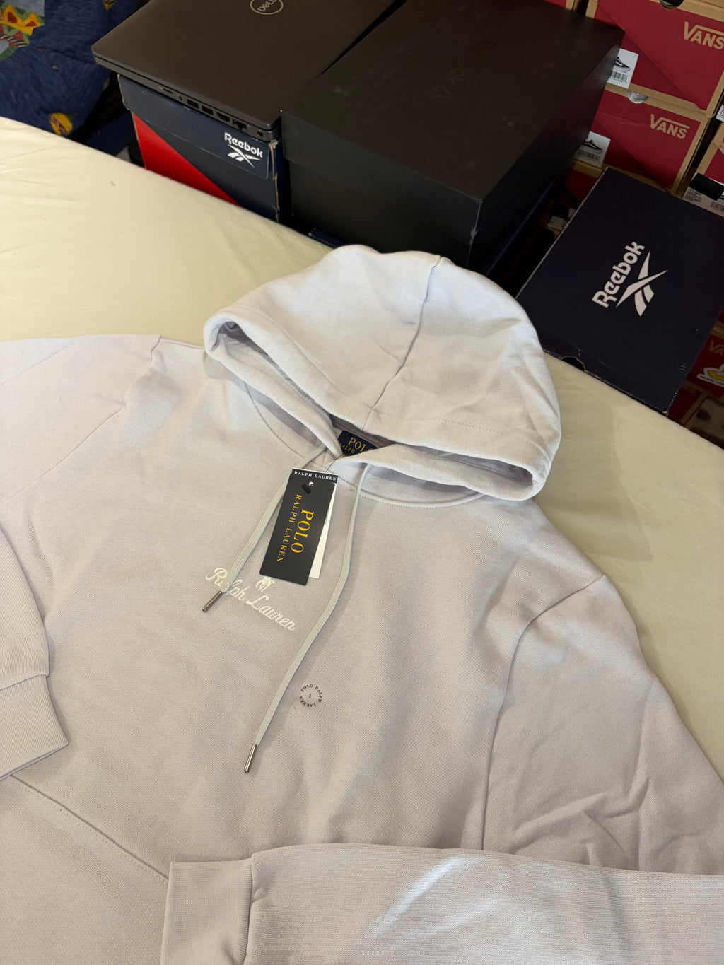 Sweat à capuche Polo Ralph Lauren Gris Perle Homme L - Logo brodé - Neuf