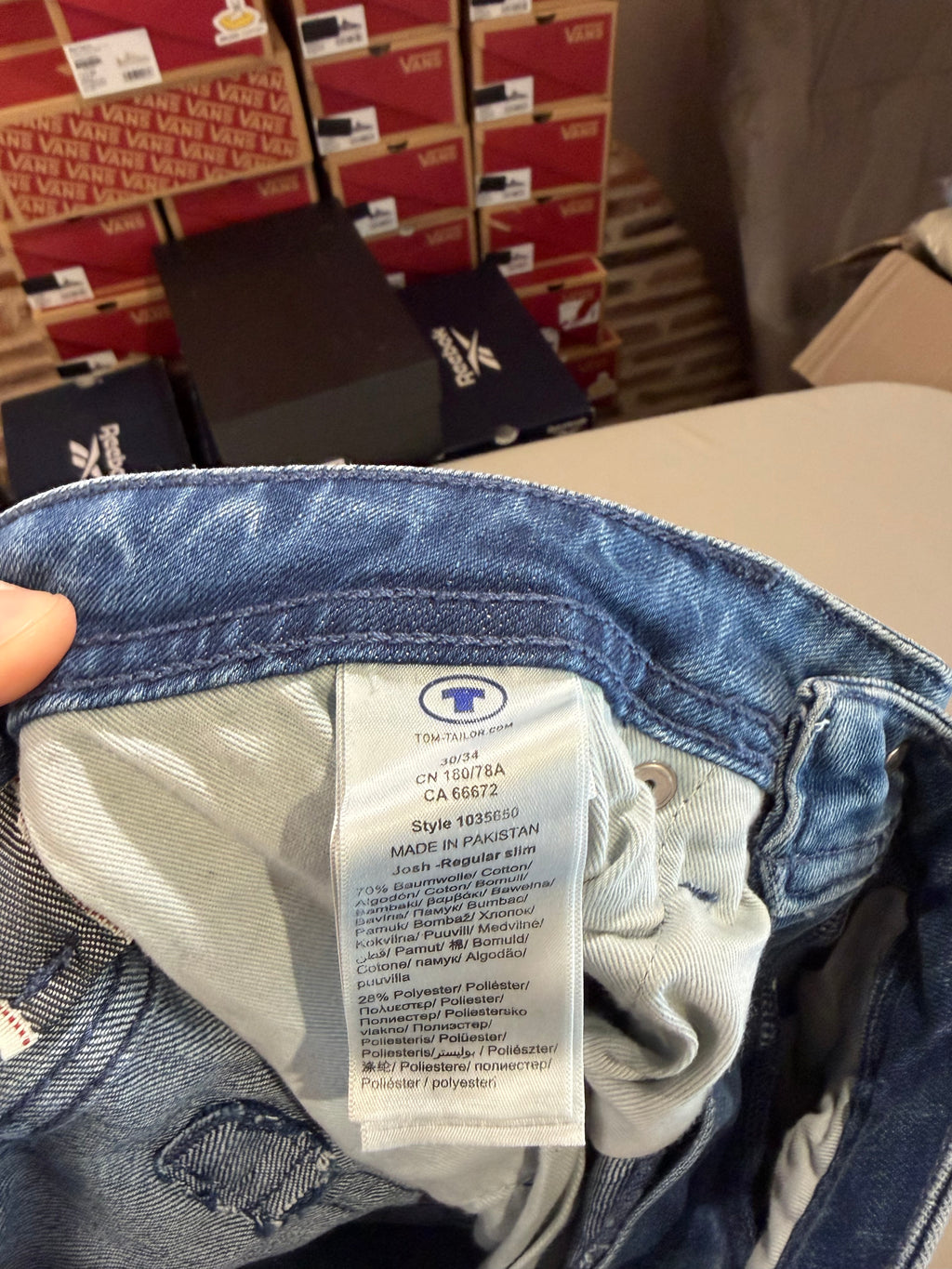 Jean Tom Tailor Josh Regular Slim Coolmax EcoMade Homme Bleu – Neuf avec étiquettes – Taille 30/34