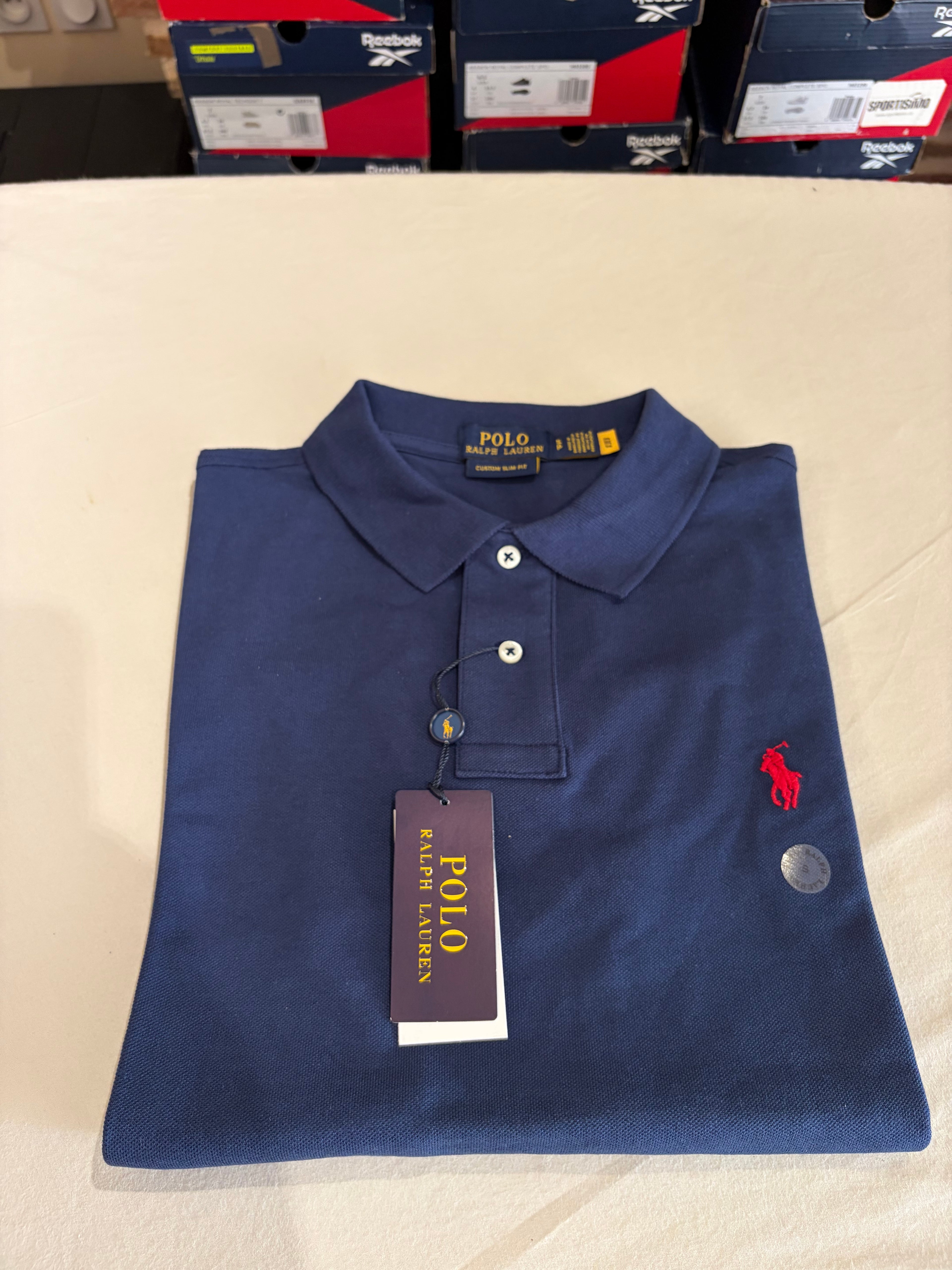 Polo Ralph Lauren Homme Custom Slim Fit Bleu Taille S Neuf