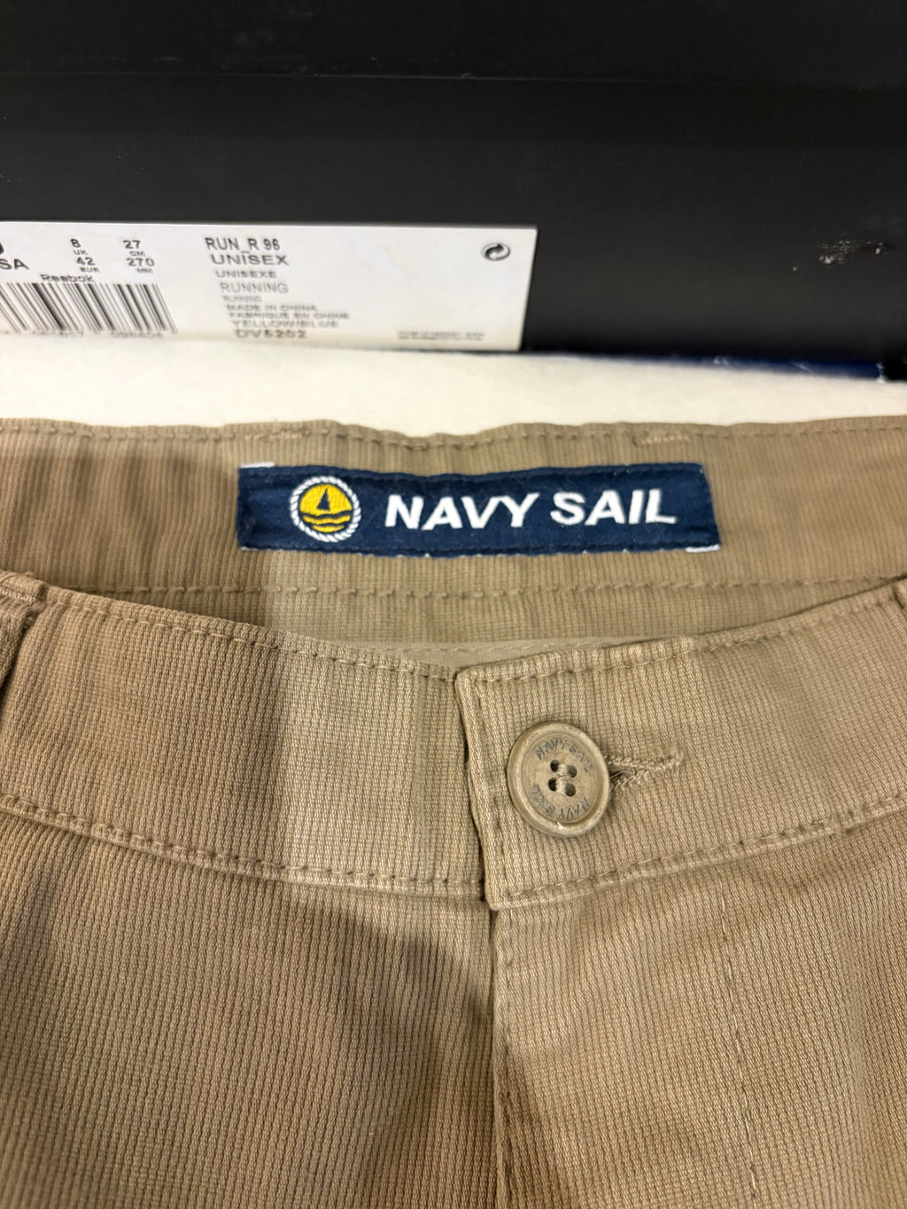 Pantalon Chino Navy Sail Beige Sable Homme W33 Neuf avec étiquette