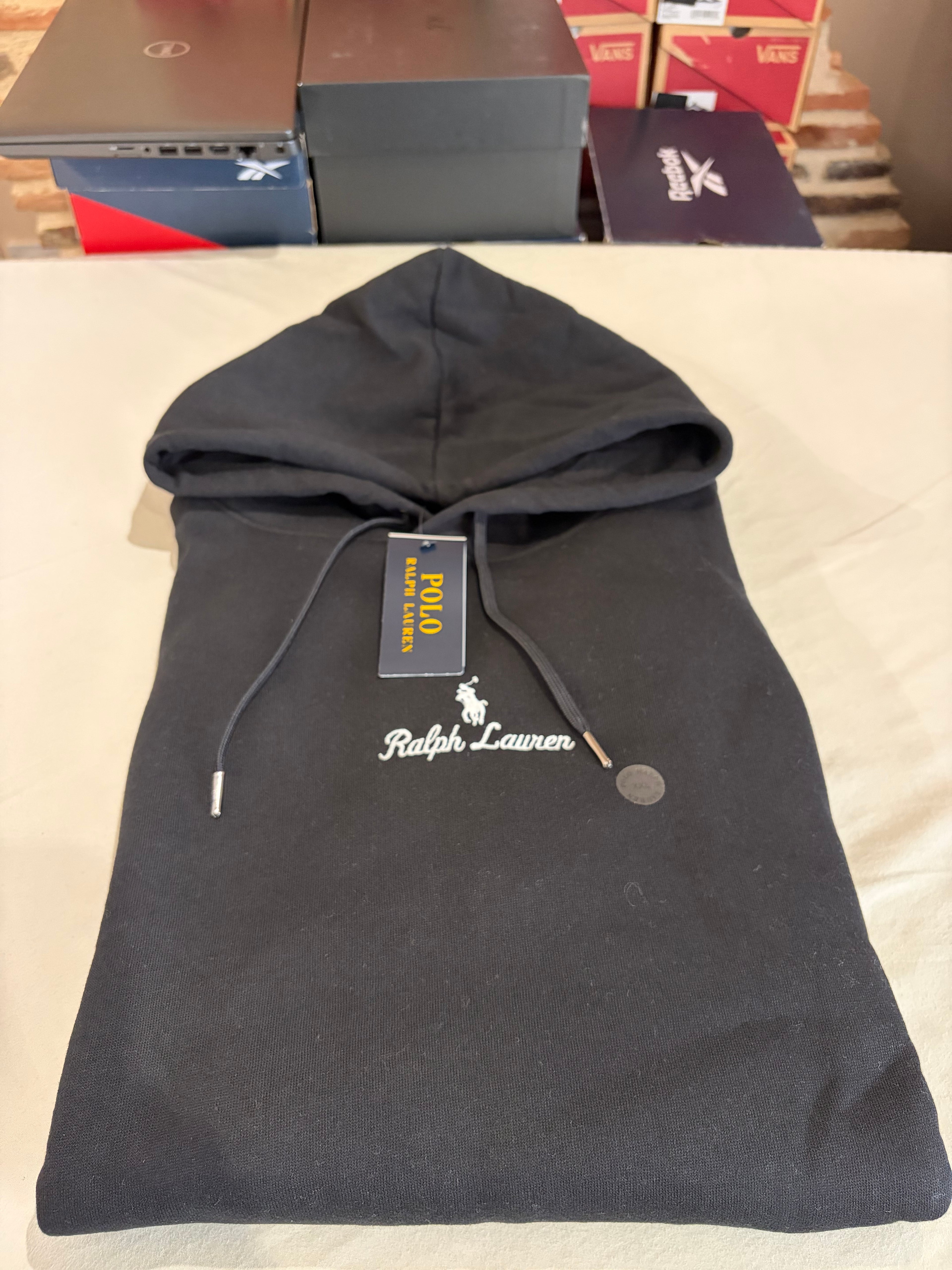 Sweat à Capuche Polo Ralph Lauren Homme Noir – Logo Brodé – Taille XXL – Neuf