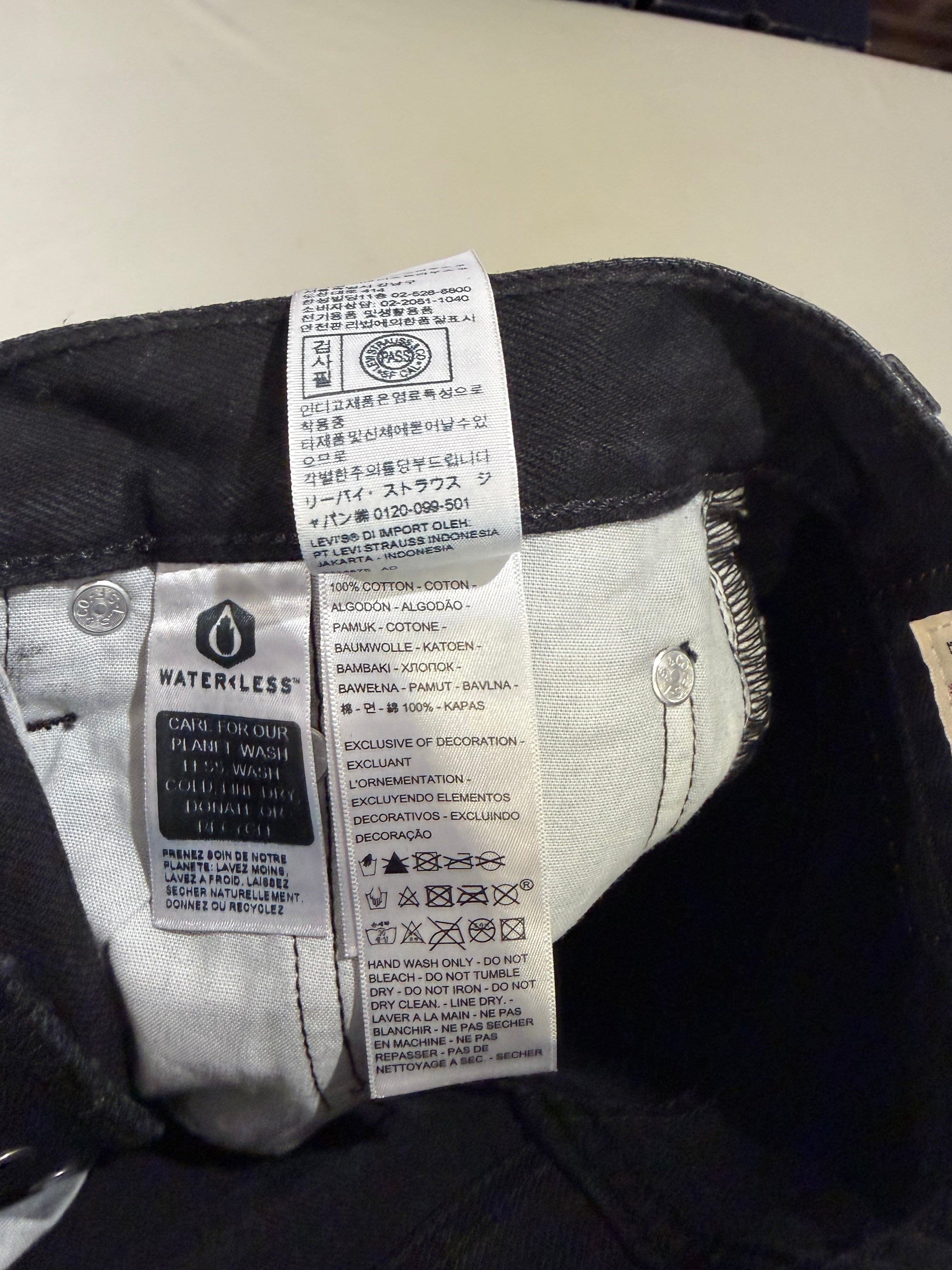 Levi's 501 Original Femme Neuf - Jean Enduit Gris Anthracite Taille 24x32