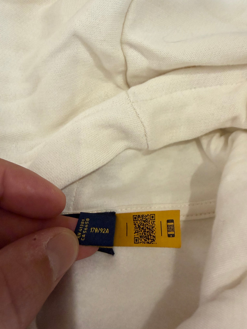 Polo Ralph Lauren Sweat à capuche homme blanc cassé logo brodé – Taille L – Neuf avec étiquette