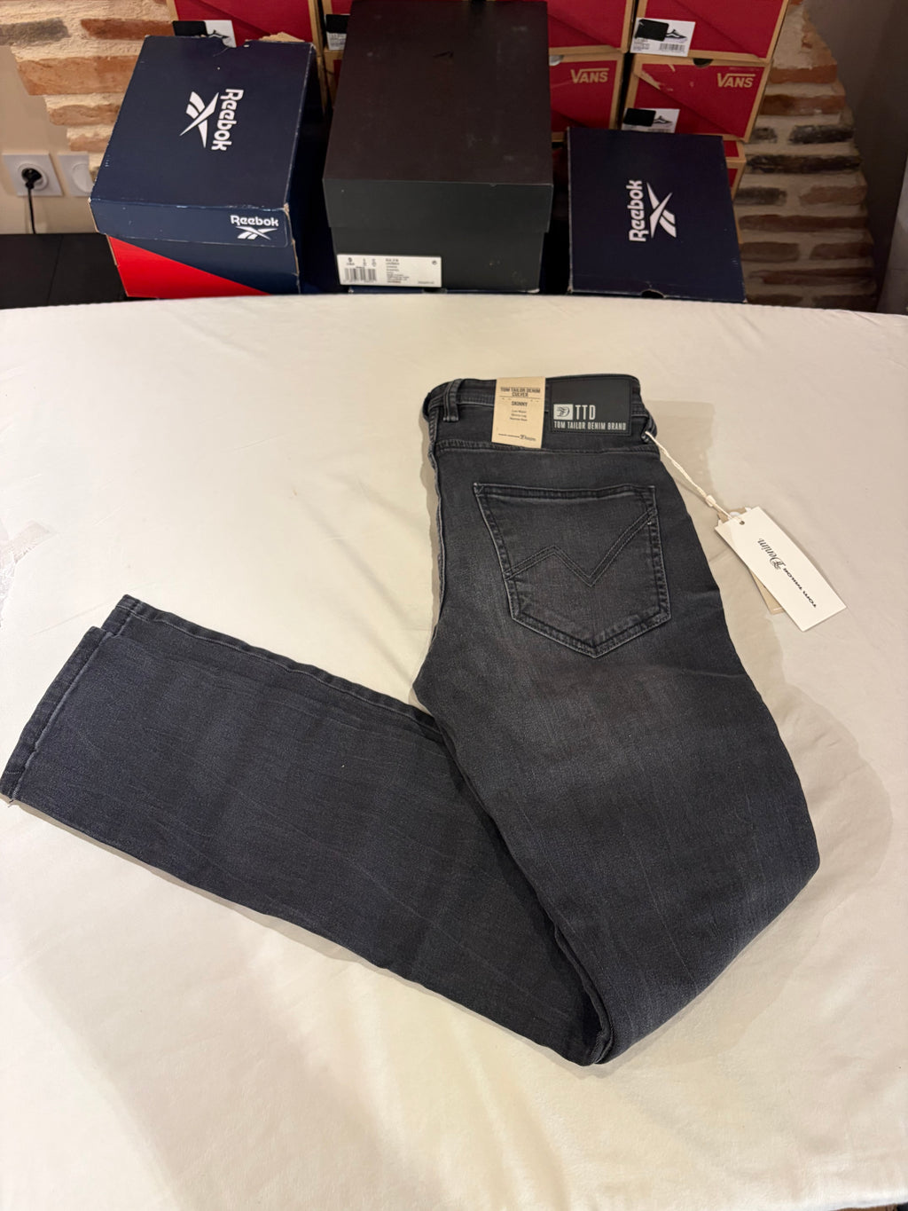 Tom Tailor Denim CULVER Jean Homme Skinny Gris Délavé 30/34 Neuf avec Étiquettes