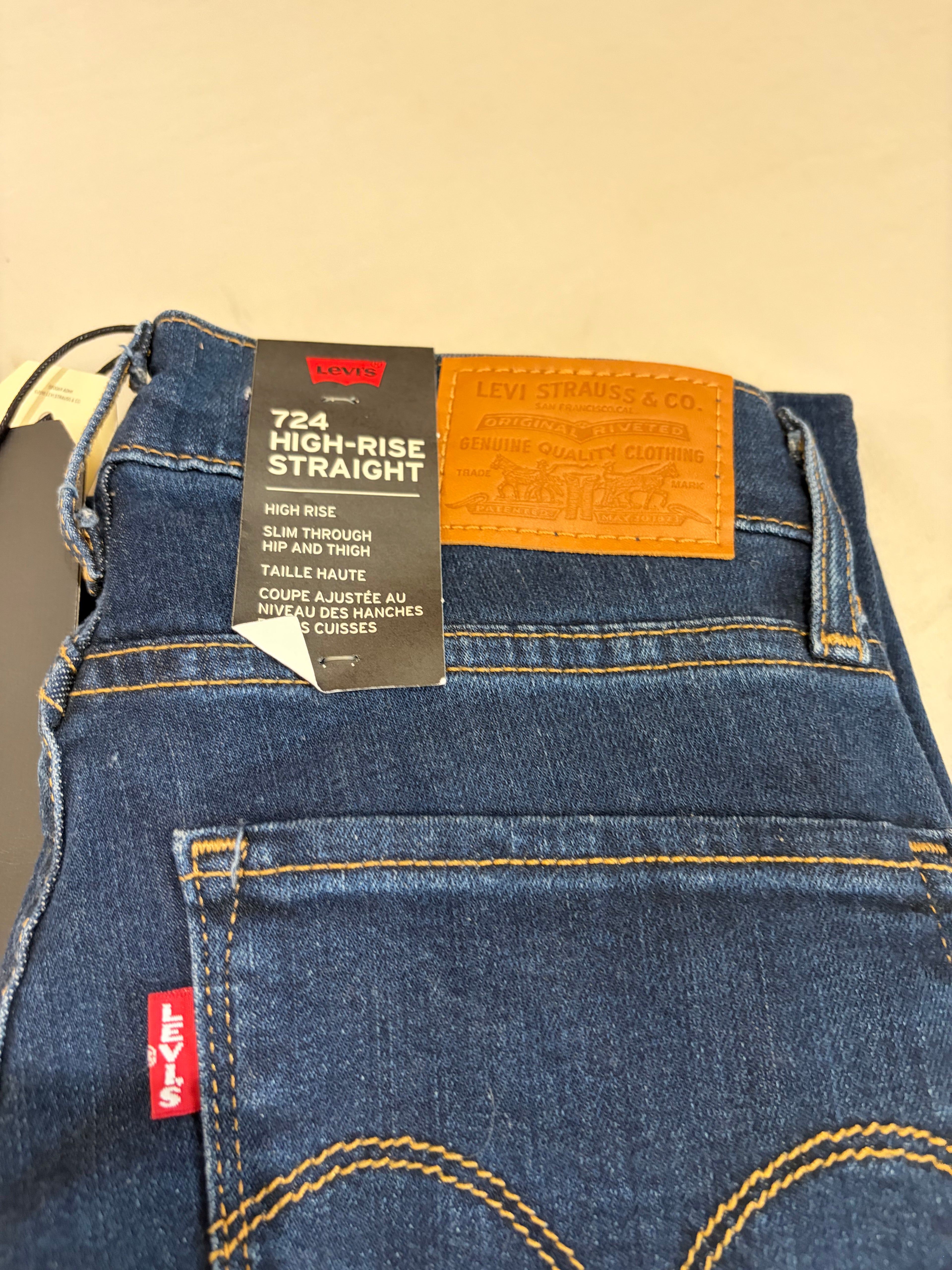 Levi's Premium 724 High-Rise Straight Femme Bleu Foncé 24x30 | Jean Taille Haute Neuf