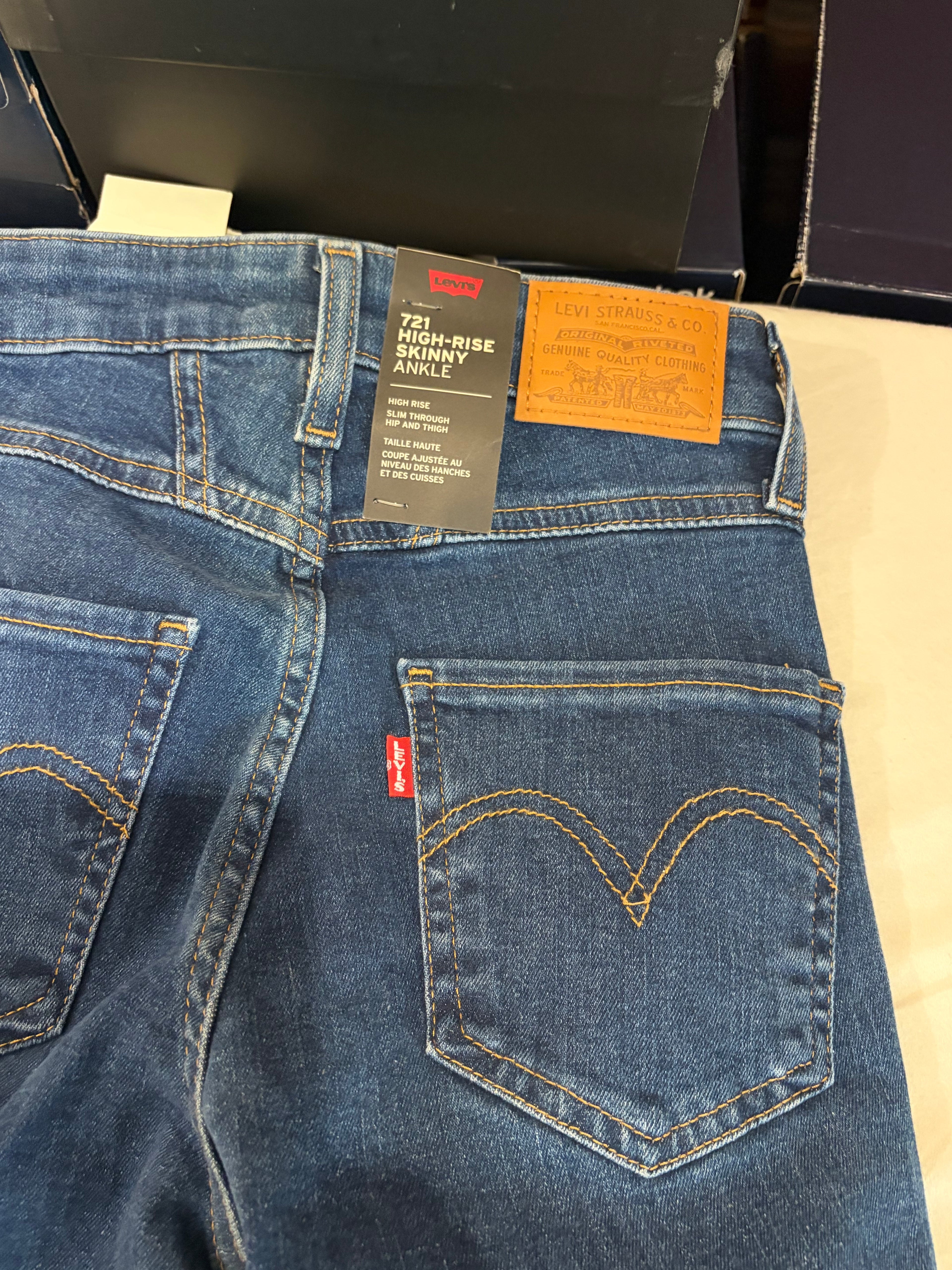 Levi's 721 High Rise Skinny Ankle Femme Neuf - Jean Bleu Denim Taille 23