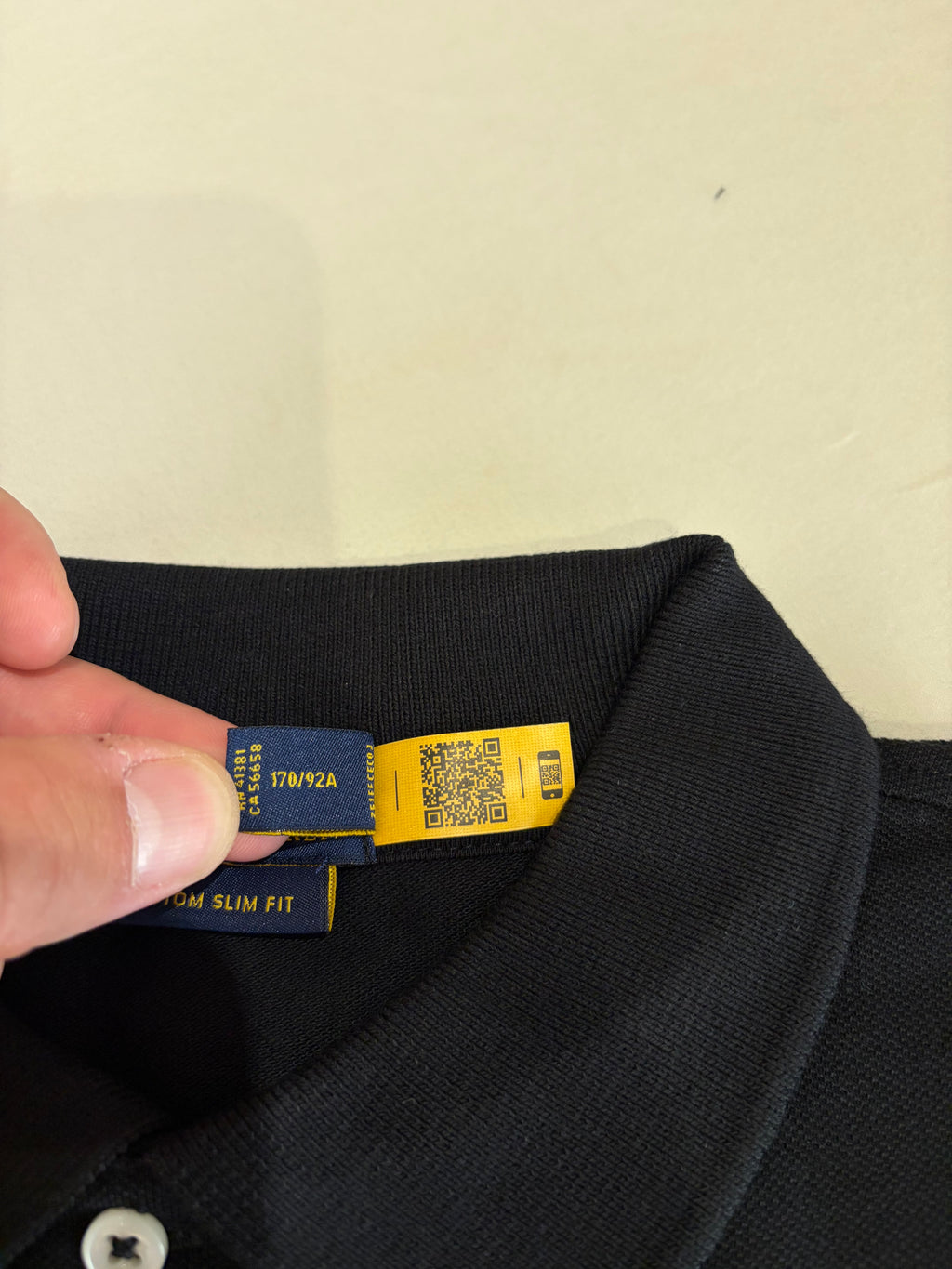Polo Ralph Lauren Custom Slim Fit Homme Noir Logo Rouge – Taille L – Neuf avec étiquette