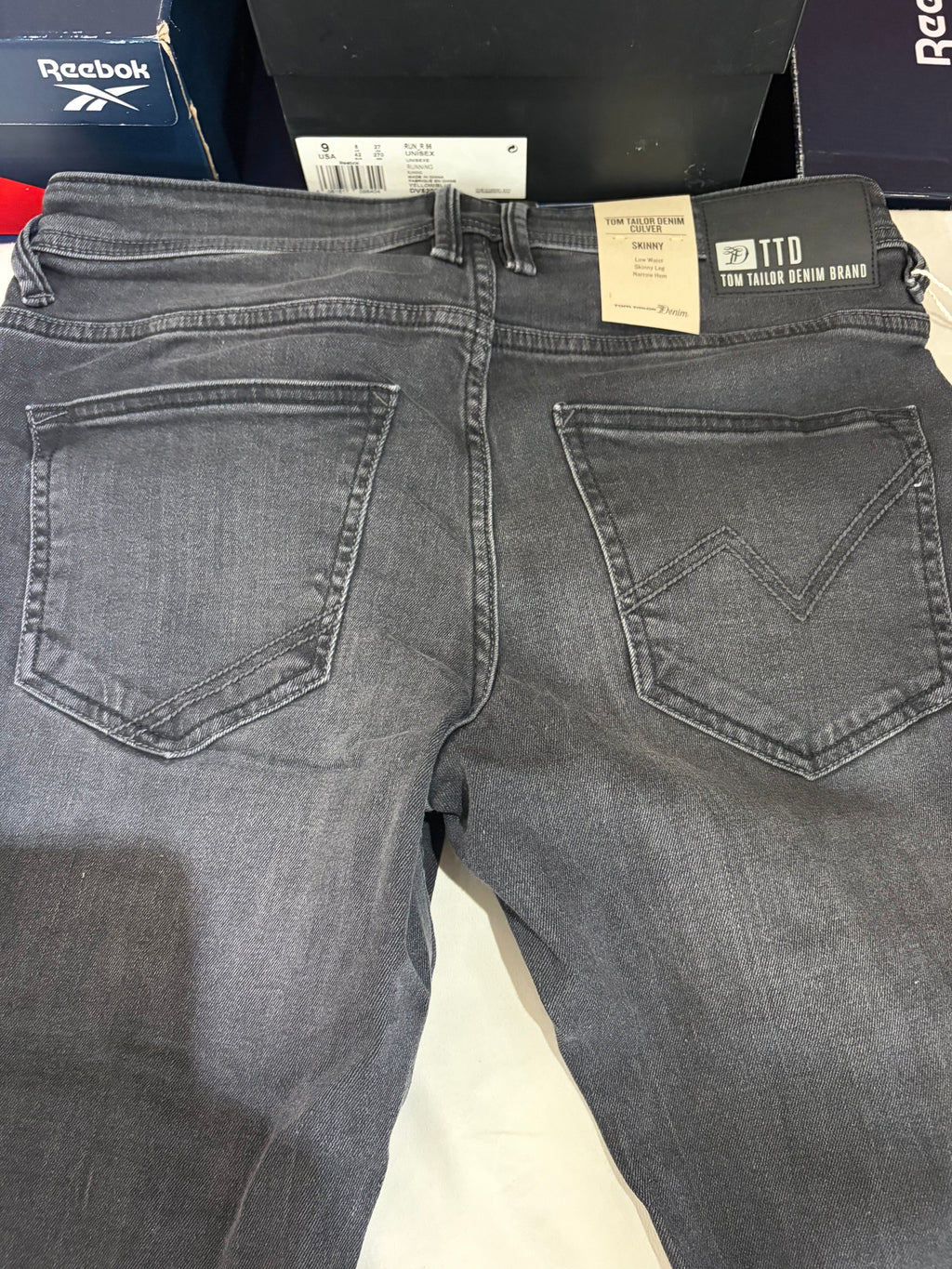 Tom Tailor Denim CULVER Jean Homme Skinny Gris Délavé 30/34 Neuf avec Étiquettes