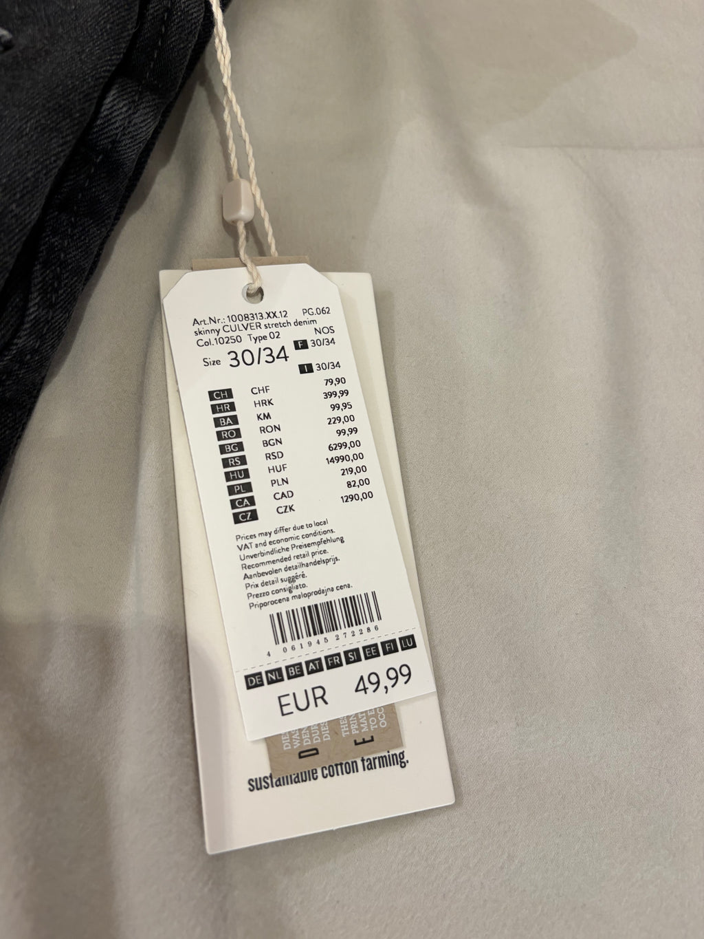Tom Tailor Denim CULVER Jean Homme Skinny Gris Délavé 30/34 Neuf avec Étiquettes