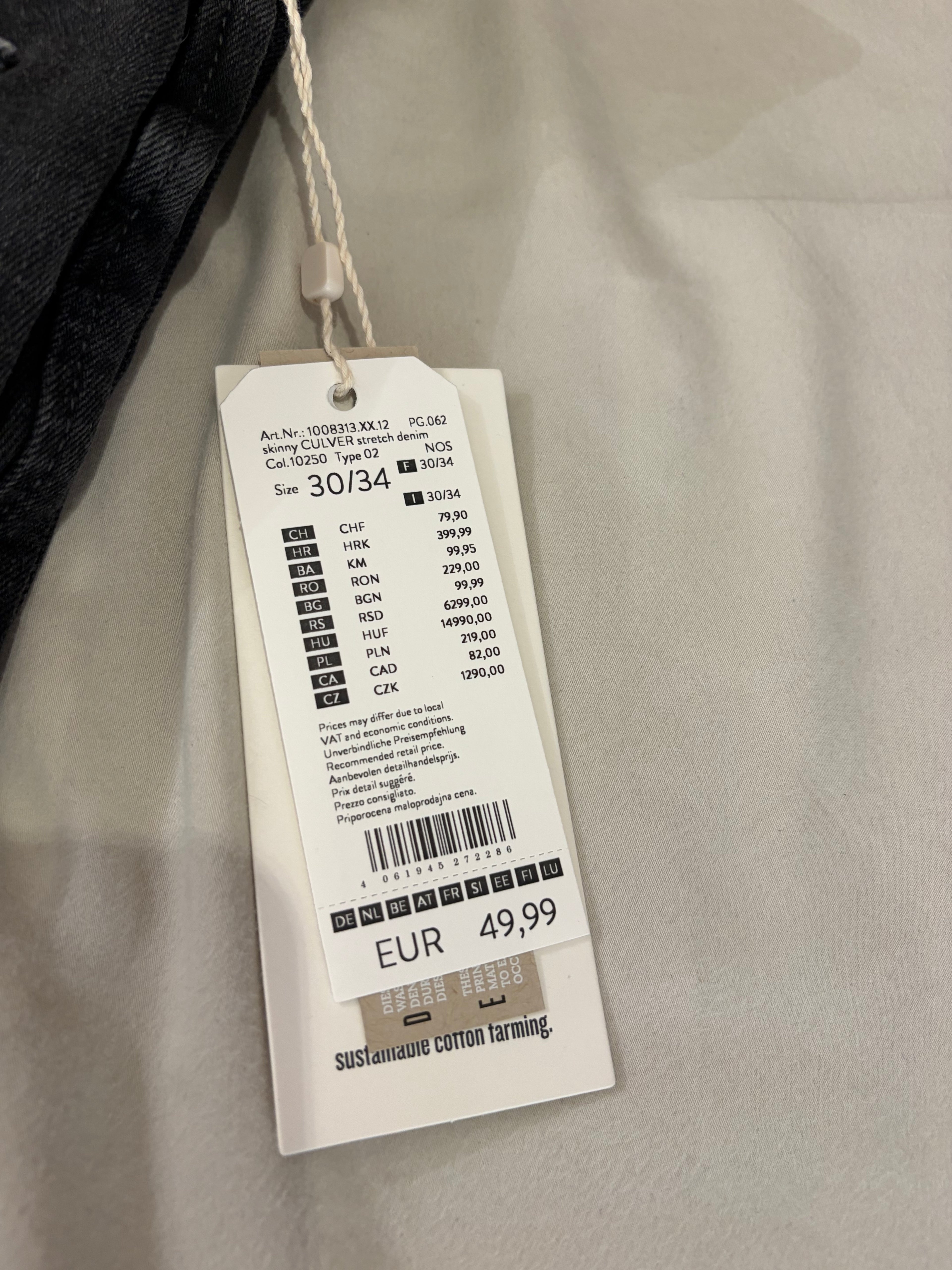 Tom Tailor Denim CULVER Jean Homme Skinny Gris Délavé 30/34 Neuf avec Étiquettes