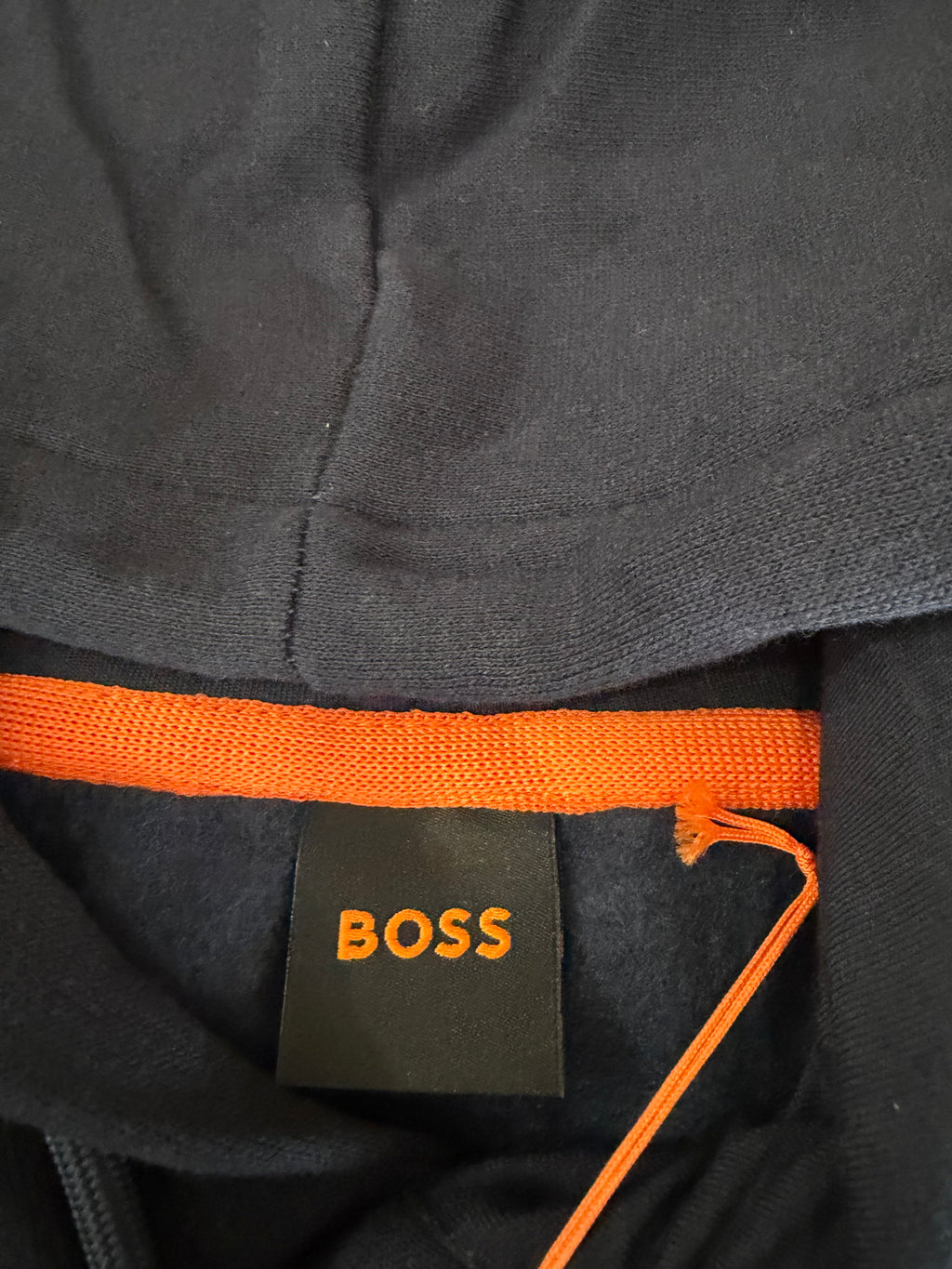 Sweat à capuche BOSS Homme Bleu Marine Dark Blue Taille M - Logo Patch - Neuf