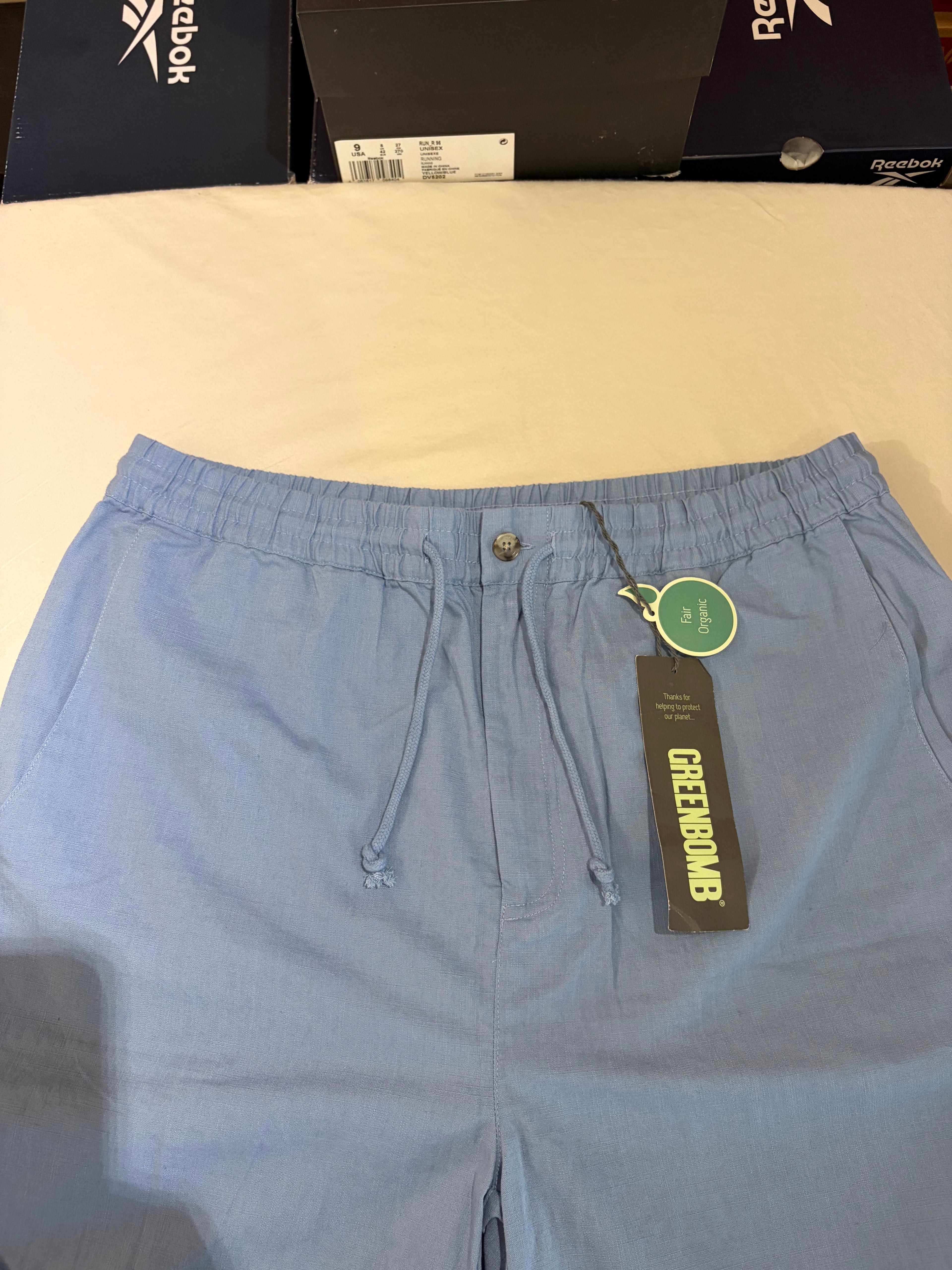 Short Greenbomb Right Sky Blue Fair Organic Homme Taille L Neuf avec Étiquette