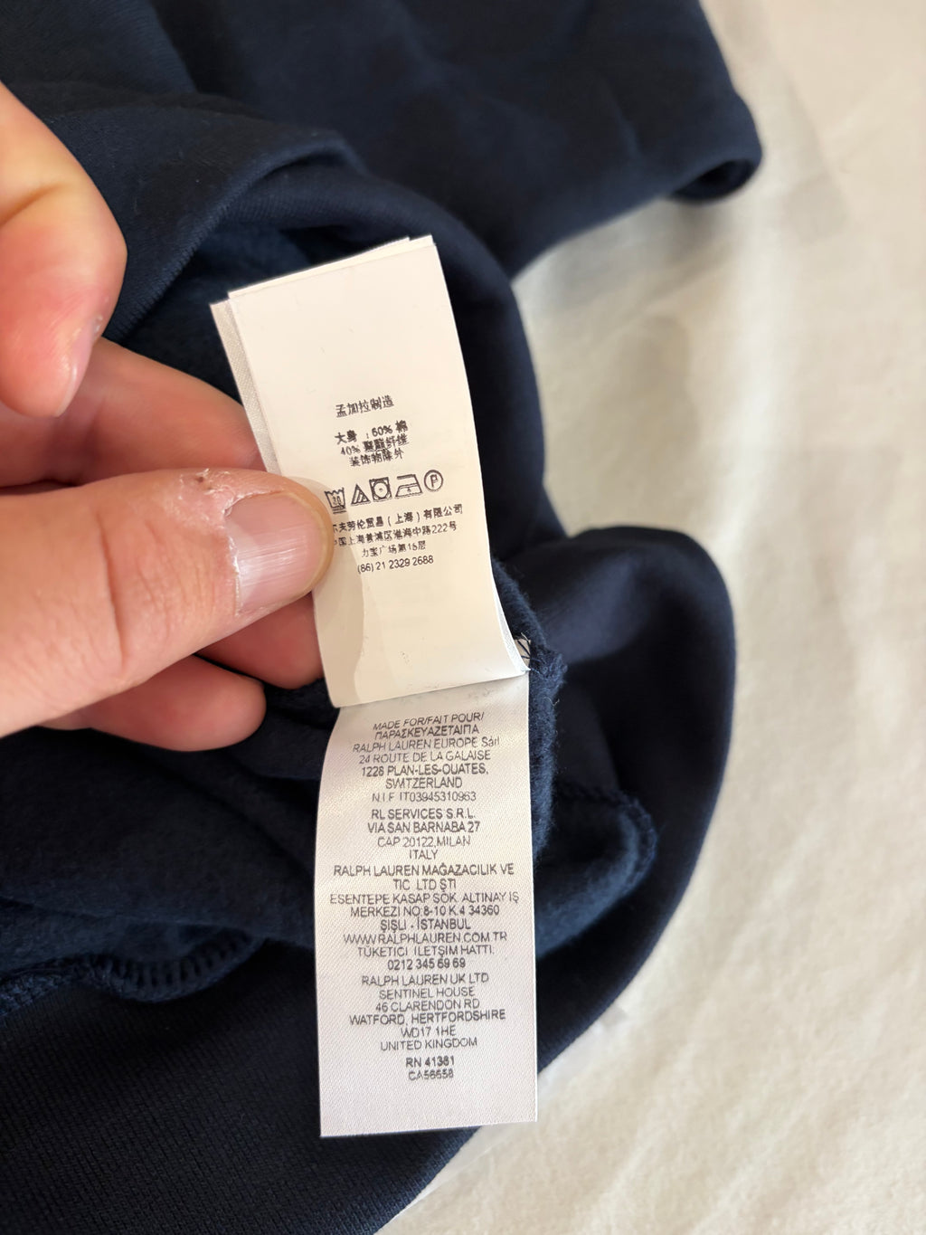 Sweat à capuche Polo Ralph Lauren Aviator Navy Homme S - Logo brodé - Neuf