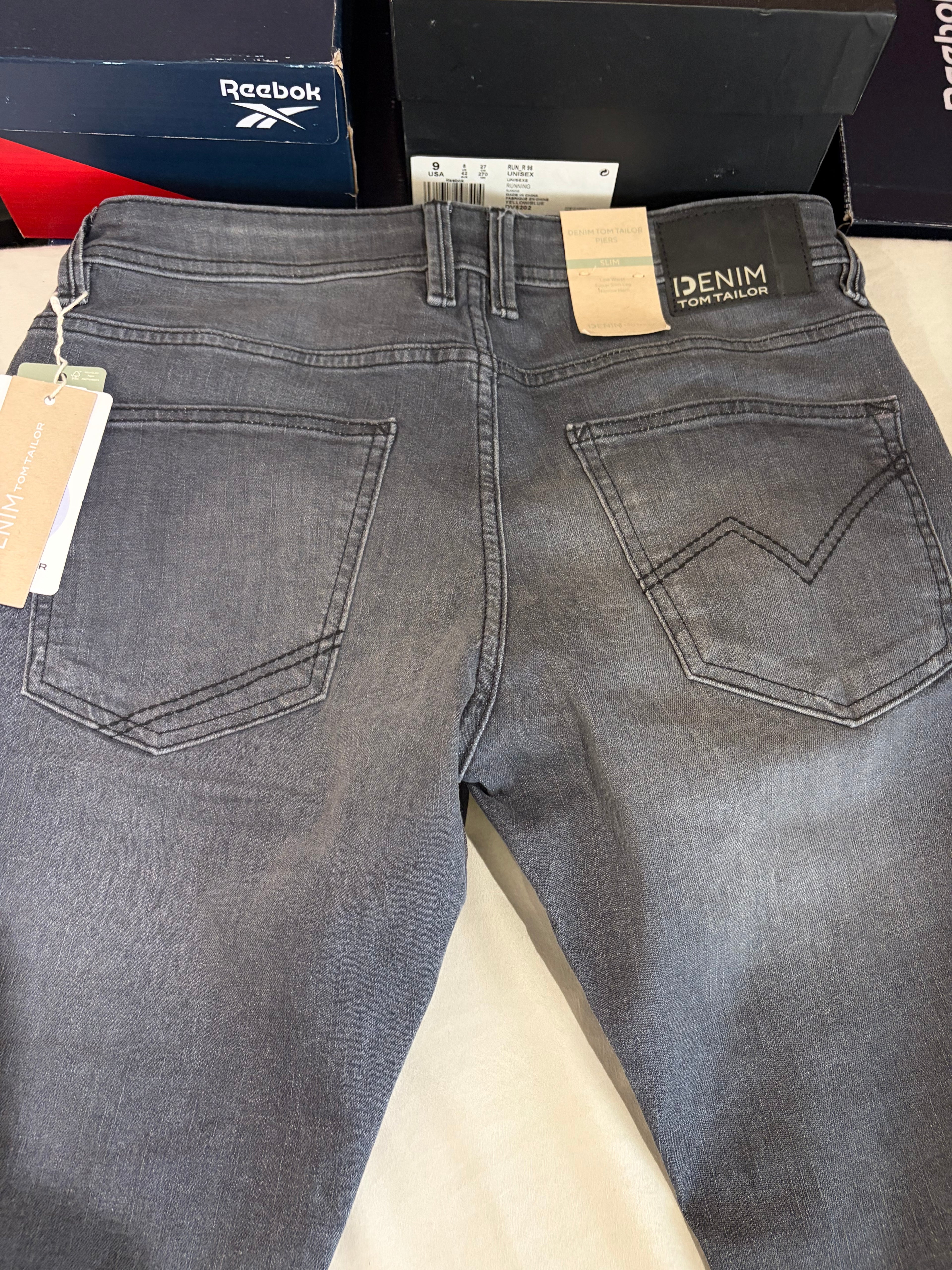 Jean Tom Tailor PIERS Slim Stretch Homme Gris 31/34 Neuf avec Étiquettes