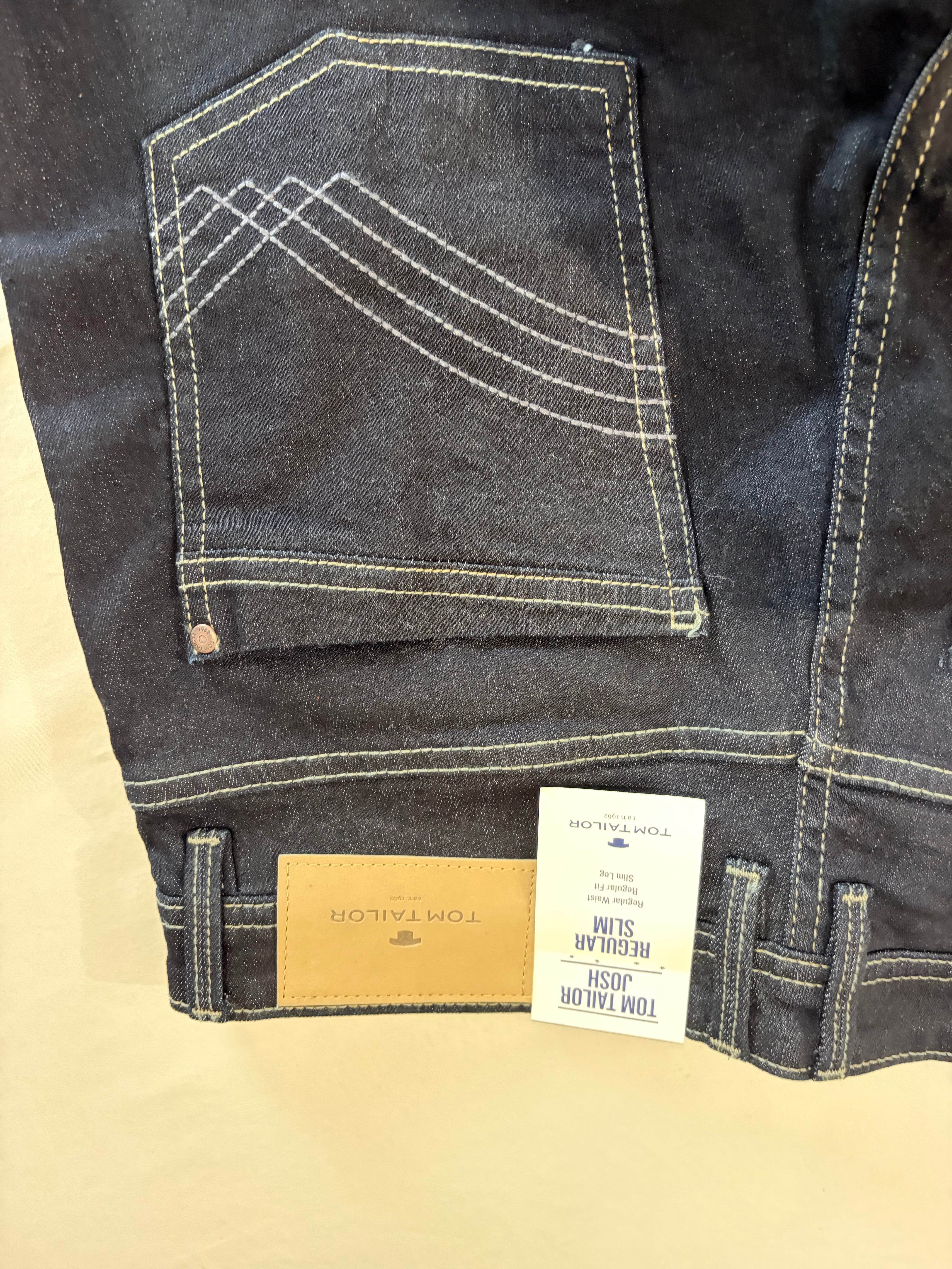 Jean Tom Tailor JOSH Regular Slim Homme Bleu Denim Brut 30/32 Neuf avec Étiquettes