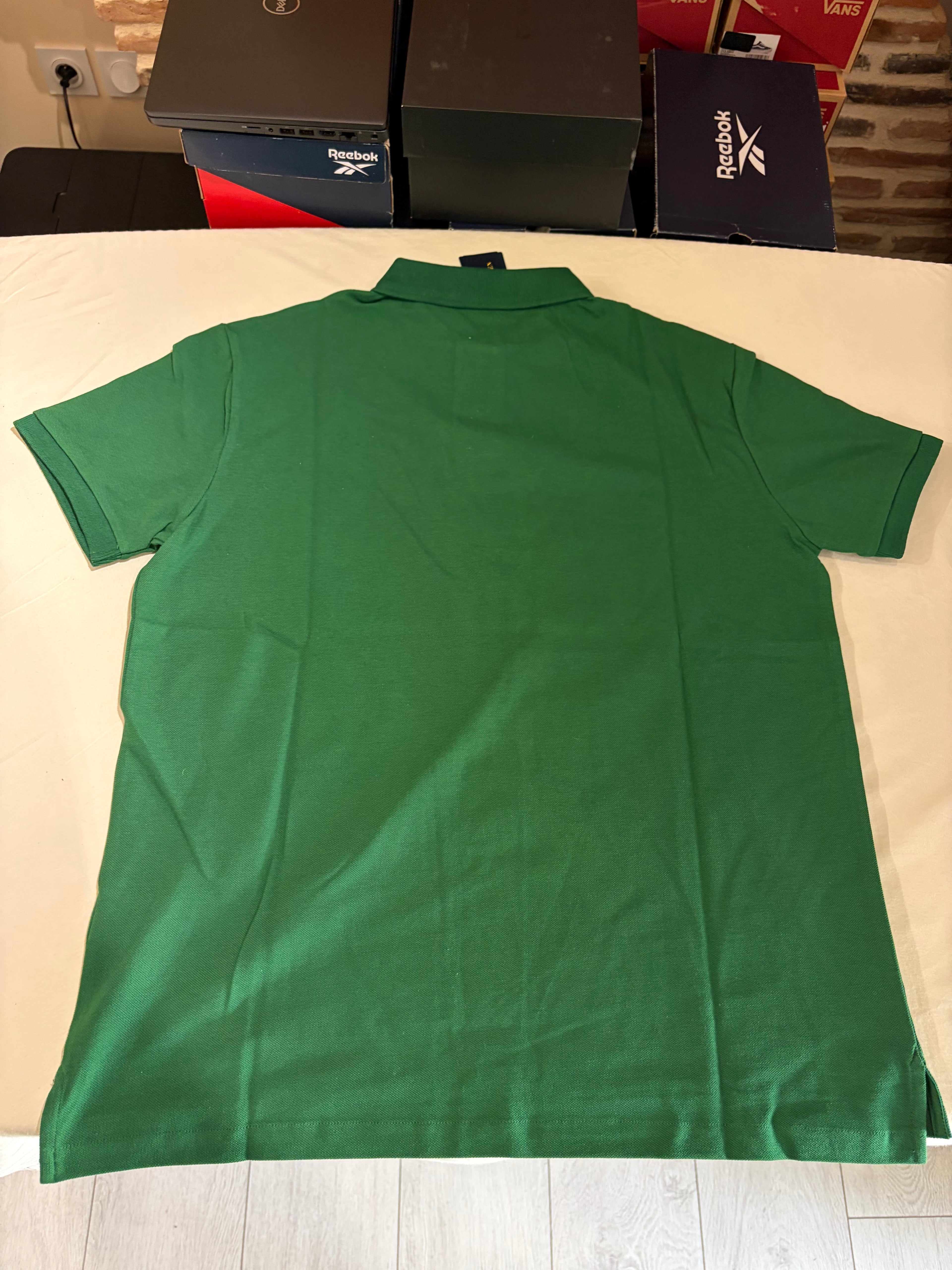 Polo Ralph Lauren – Polo Homme Vert Custom Slim Fit Logo Violet – Taille XL