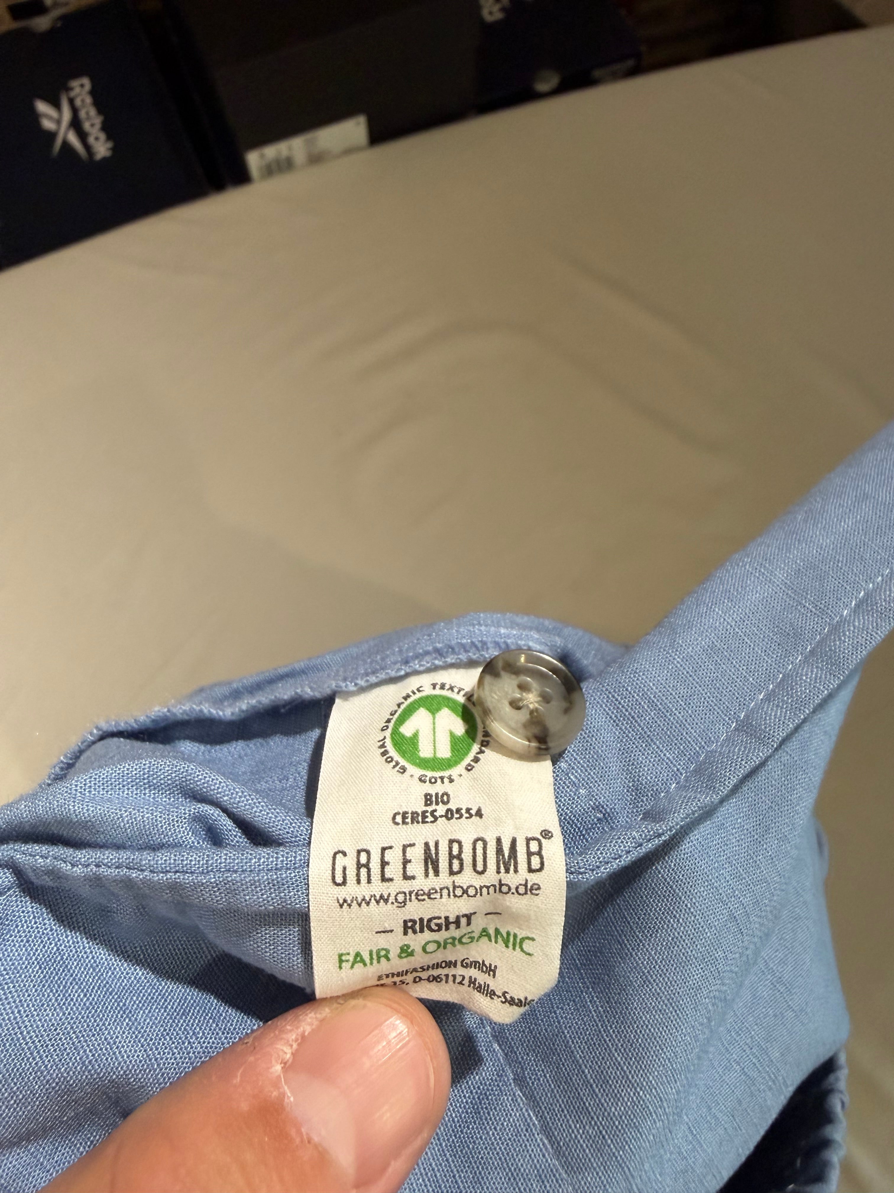 Short Greenbomb Right Sky Blue Fair Organic Homme Taille L Neuf avec Étiquette