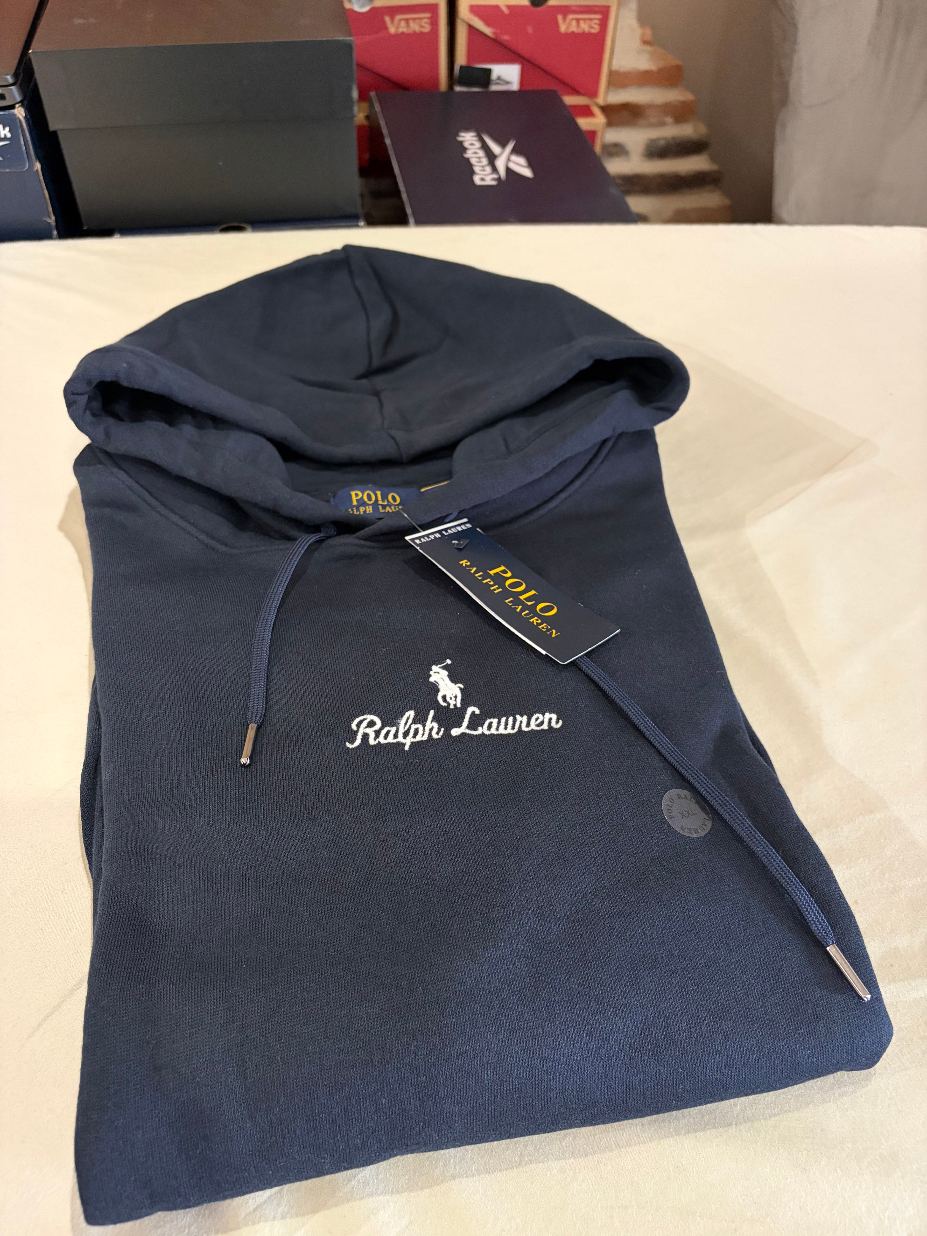 Polo Ralph Lauren Sweat à Capuche Homme Bleu Marine Logo Brodé Signature Taille XXL