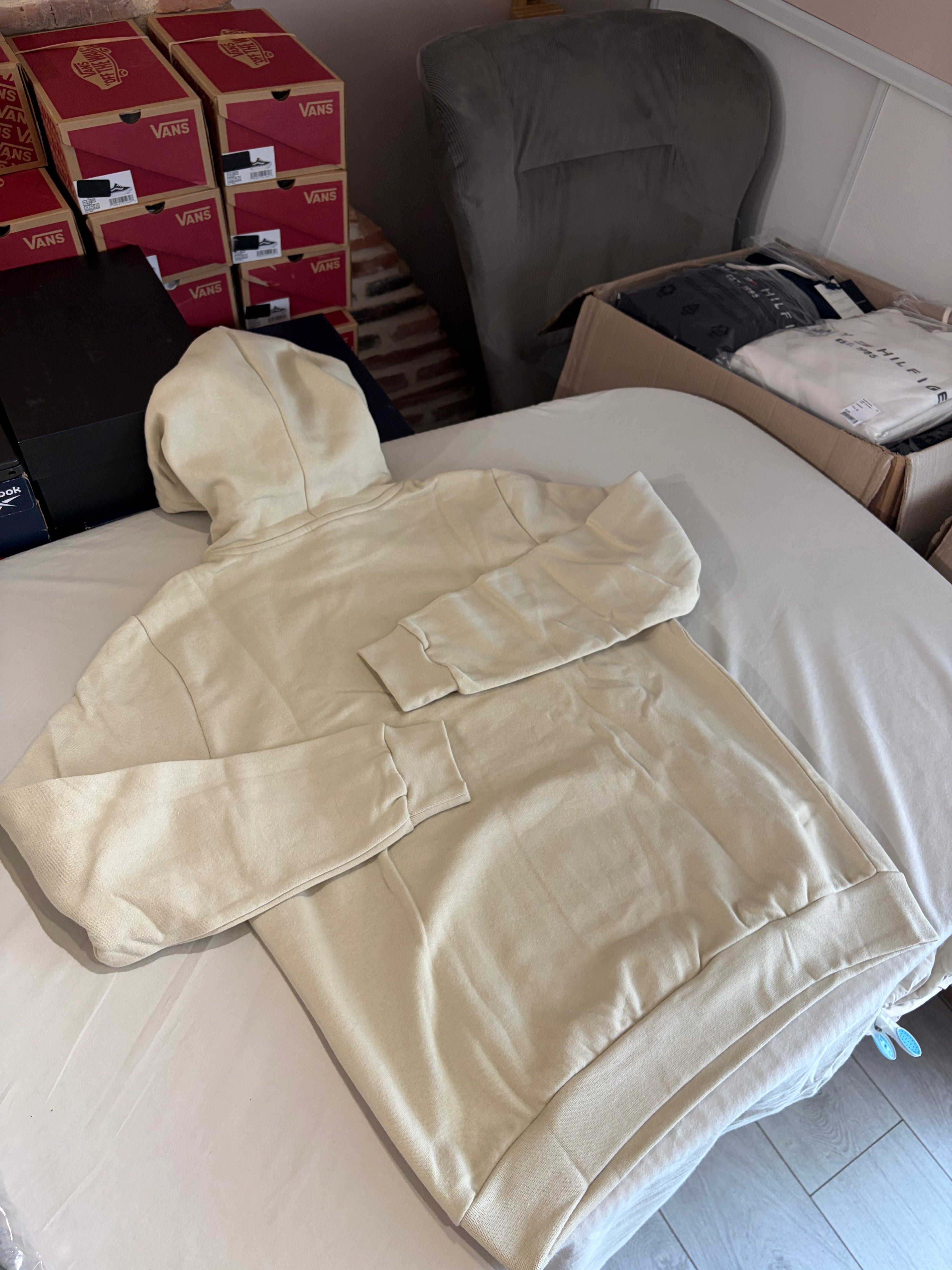 Sweat à capuche BOSS Wetalk Natural Homme L - Logo ton sur ton - Neuf