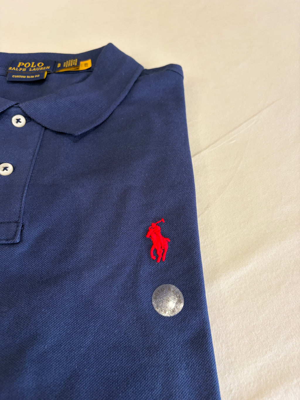 Polo Ralph Lauren Homme Custom Slim Fit Bleu Taille S Neuf