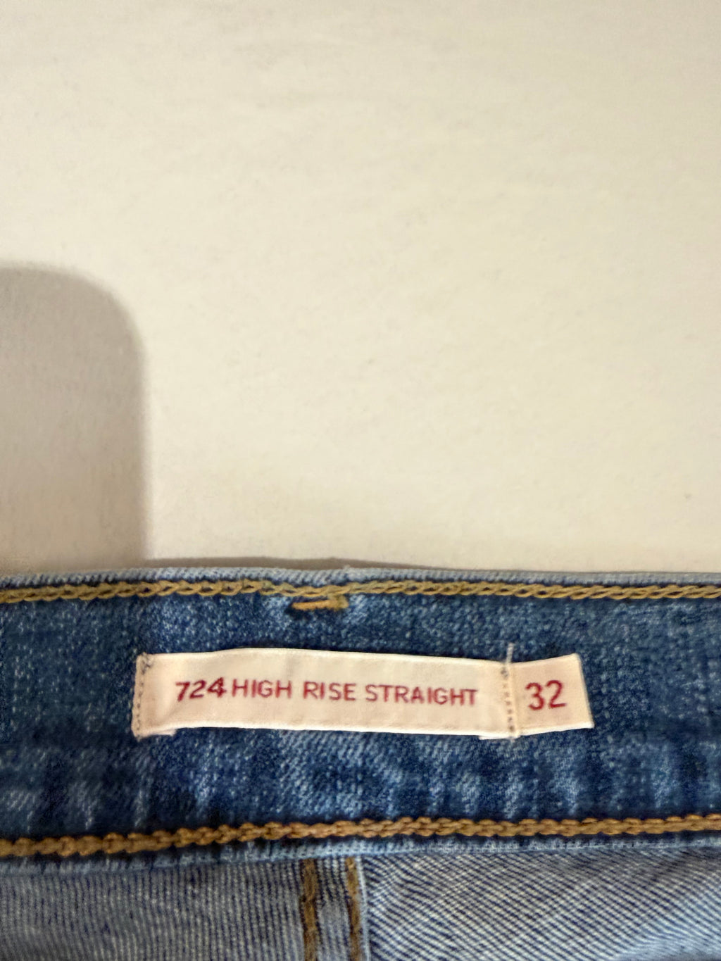 Jean Levi's® 724 High-Rise Slim Straight Femme Bleu Denim – Taille 32 – Neuf avec Étiquette