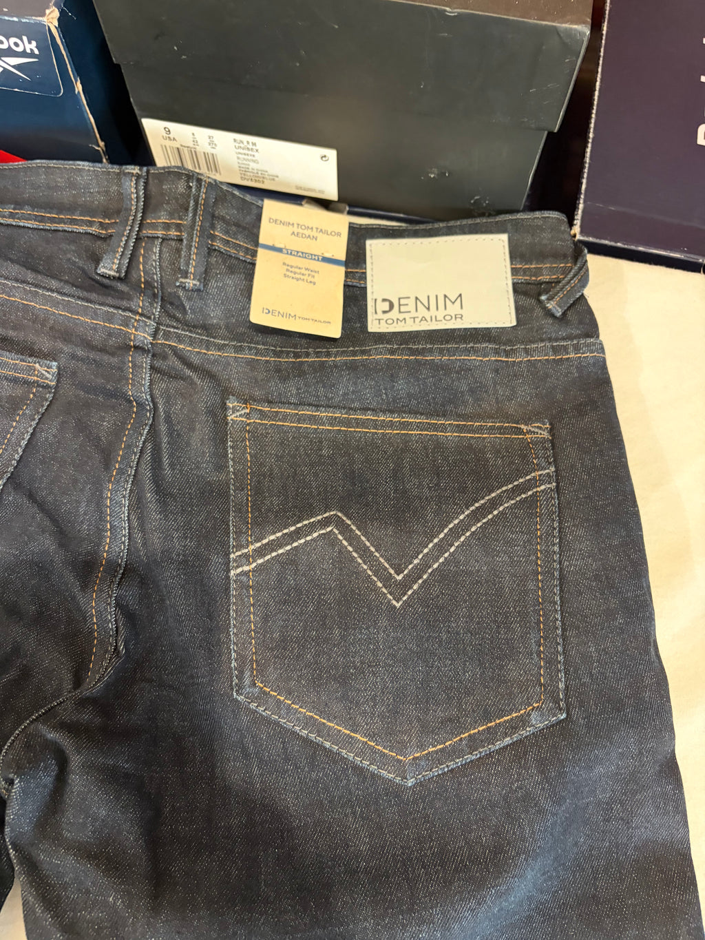 Jean Tom Tailor AEDAN Straight Homme Bleu Denim Brut 30/32 Neuf avec Étiquettes