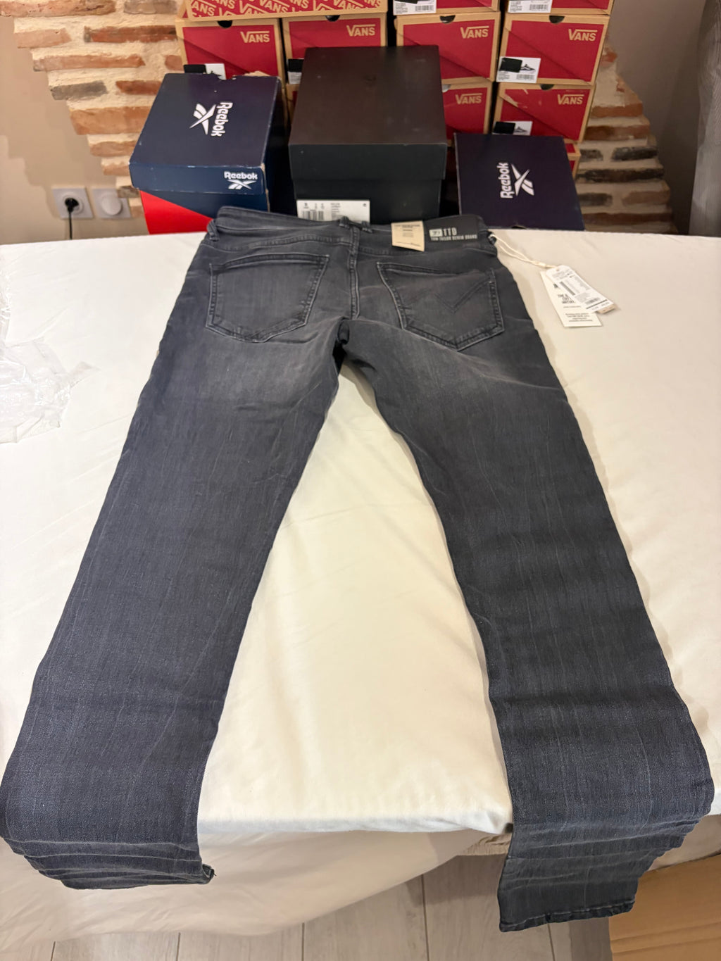Tom Tailor Denim CULVER Jean Homme Skinny Gris Délavé 30/34 Neuf avec Étiquettes