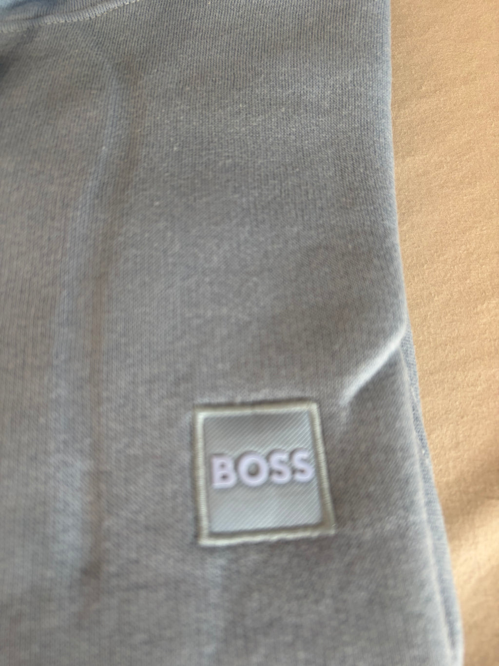 Sweat à capuche BOSS Homme Bleu Ciel Taille L - Logo Patch - Neuf