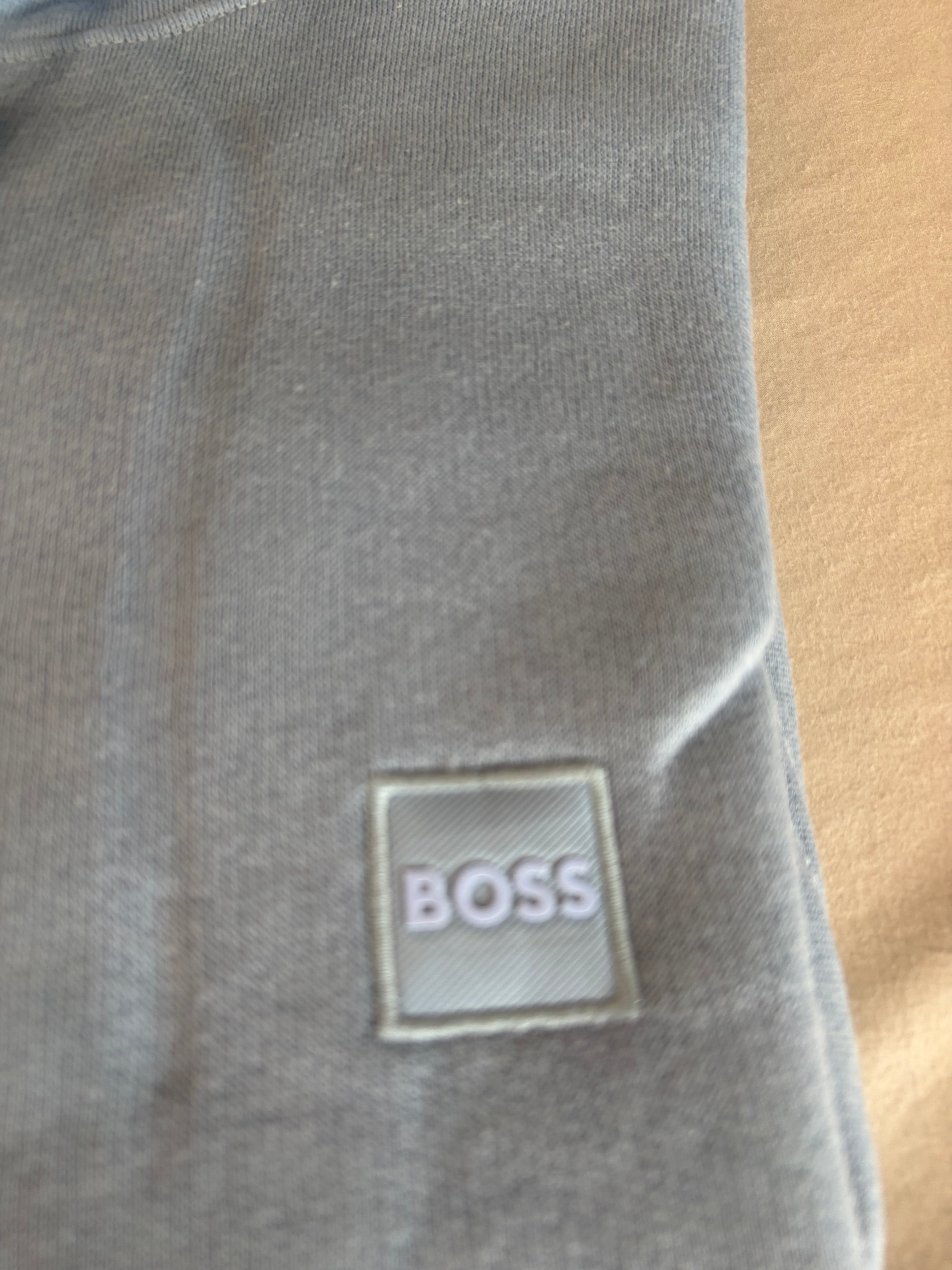 Sweat à capuche BOSS Homme Bleu Ciel Taille L - Logo Patch - Neuf