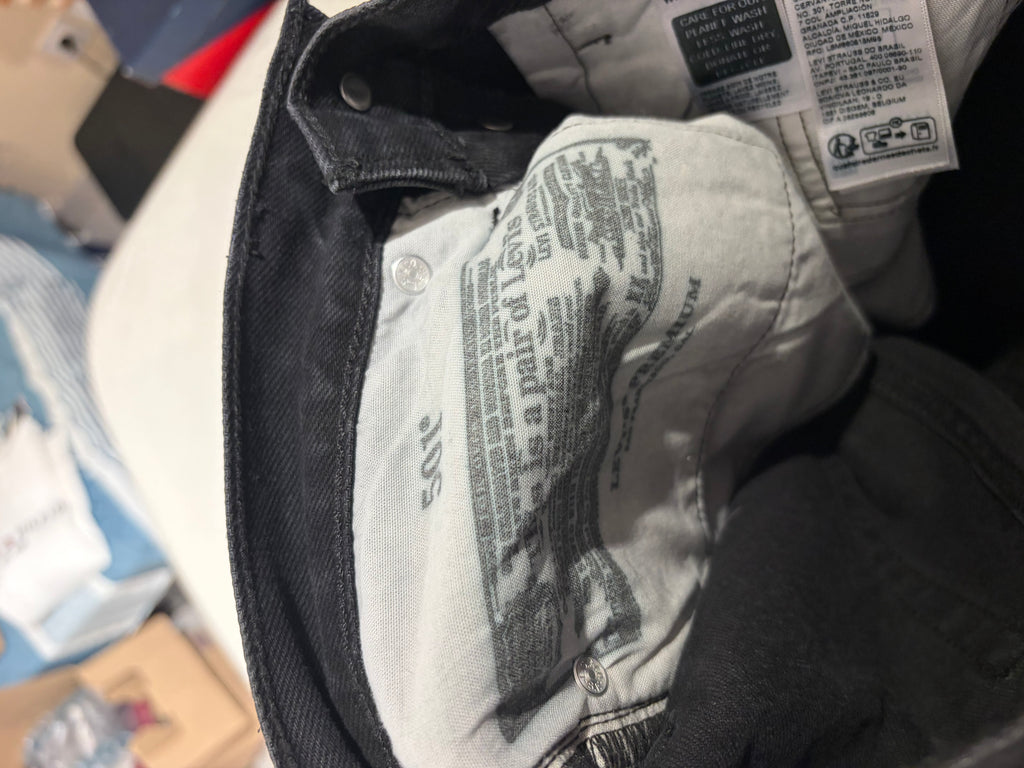 Levi's 501 Original Femme Neuf - Jean Enduit Gris Anthracite Taille 24x32