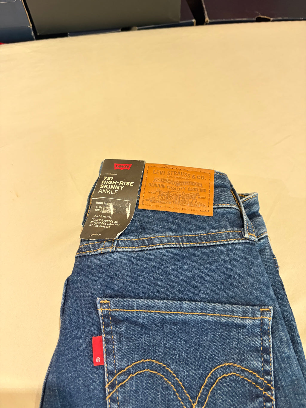 Levi's 721 High Rise Skinny Ankle Femme Neuf - Jean Bleu Denim Taille 24