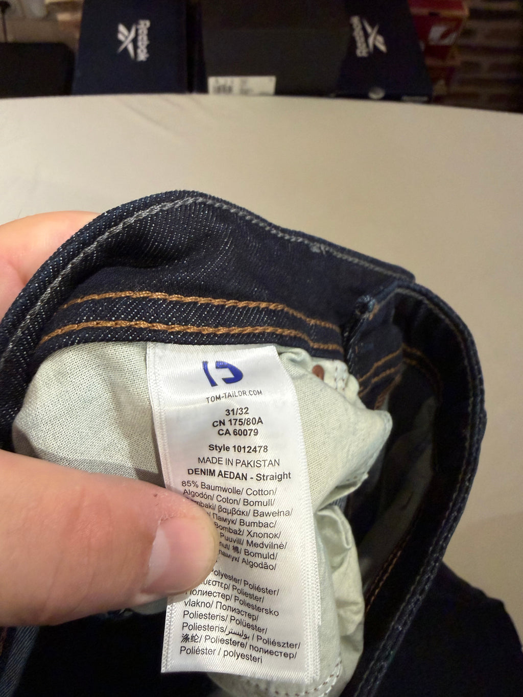 Jean Tom Tailor Denim Aedan Straight Homme Bleu Brut Foncé – Neuf avec étiquettes – Taille 31/32