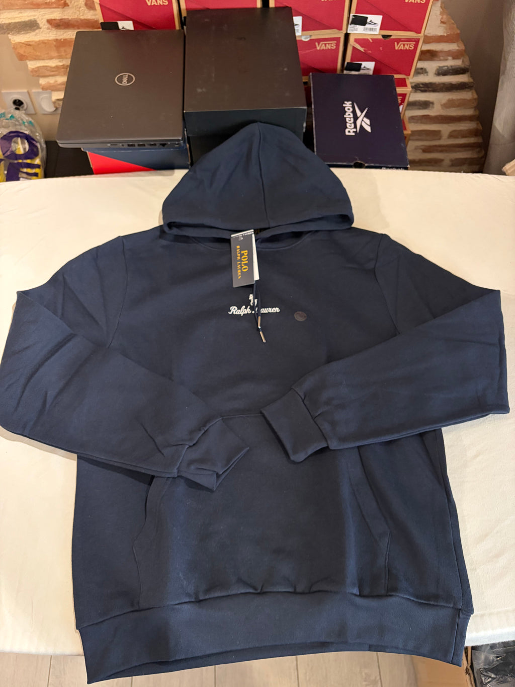 Sweat à Capuche Polo Ralph Lauren Homme Aviator Navy – Logo Brodé – Taille L – Neuf